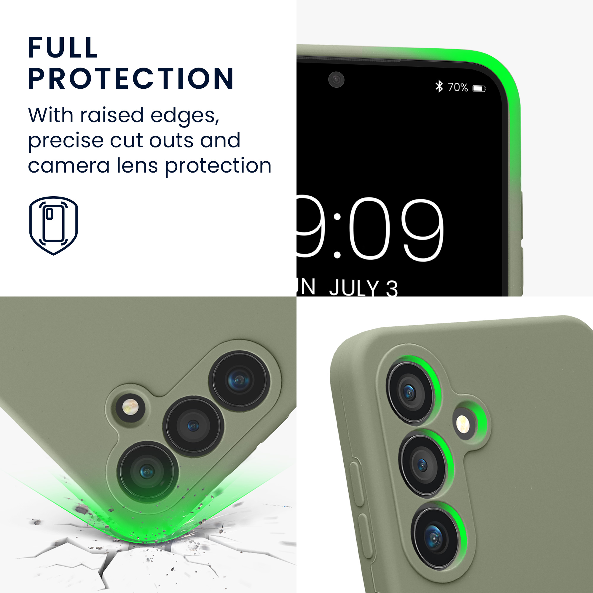 Pouzdro pro Samsung Galaxy S25 kwmobile tenké silikonové - šedozelená