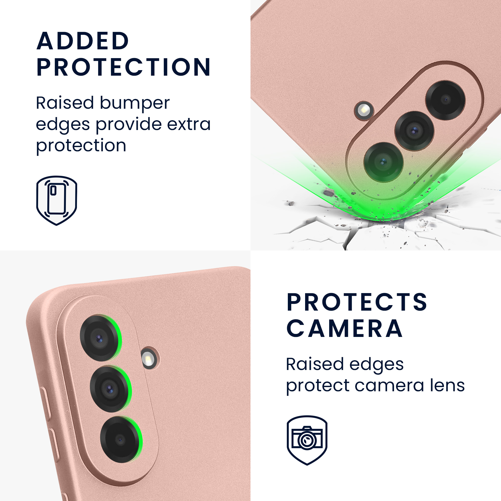 Pouzdro pro Samsung Galaxy A37 5G kwmobile metalické TPU - metalická růžové zlato
