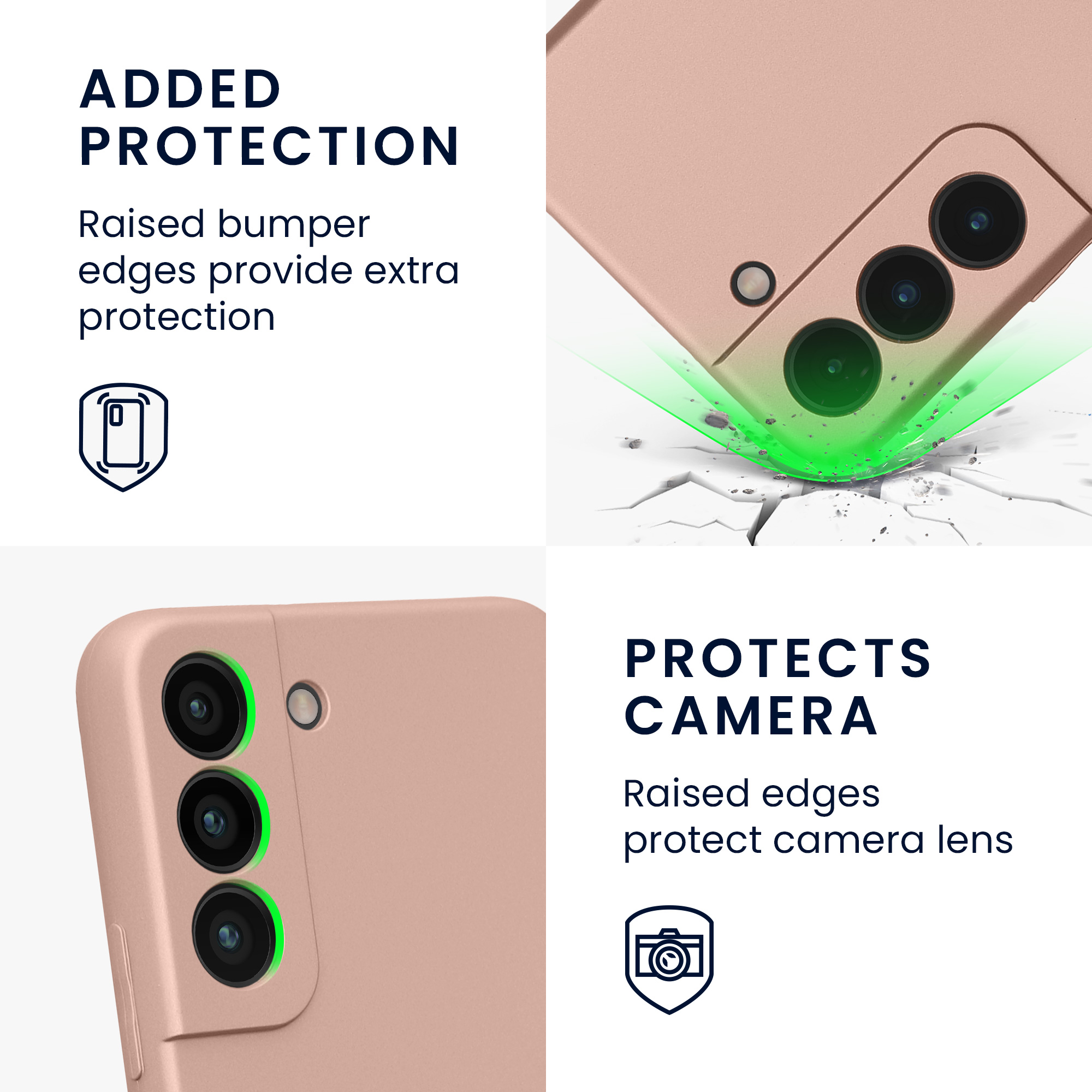 Pouzdro pro Samsung Galaxy S22 kwmobile metalické TPU - metalická růžové zlato