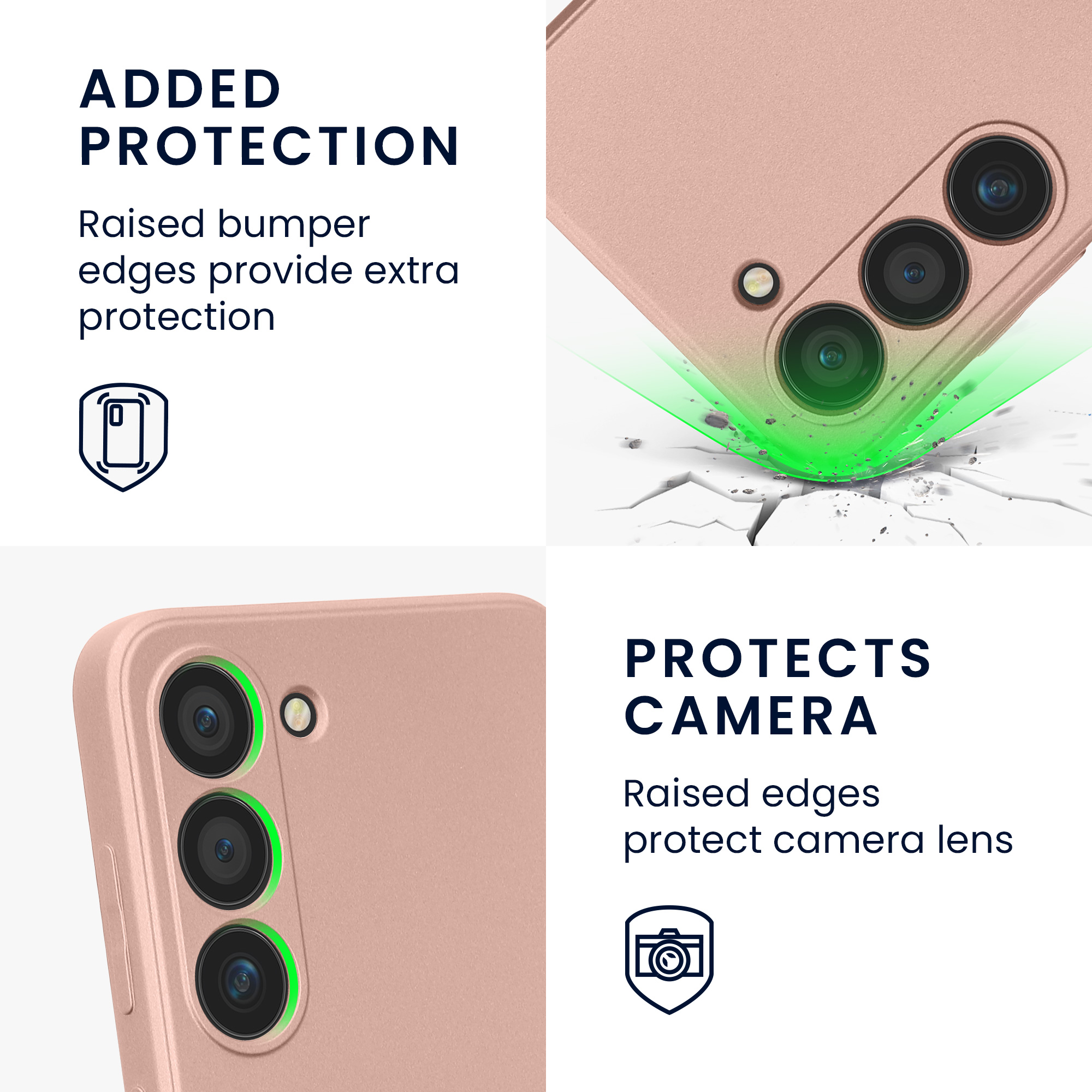 Pouzdro pro Samsung Galaxy S23 kwmobile metalické TPU - metalická růžové zlato