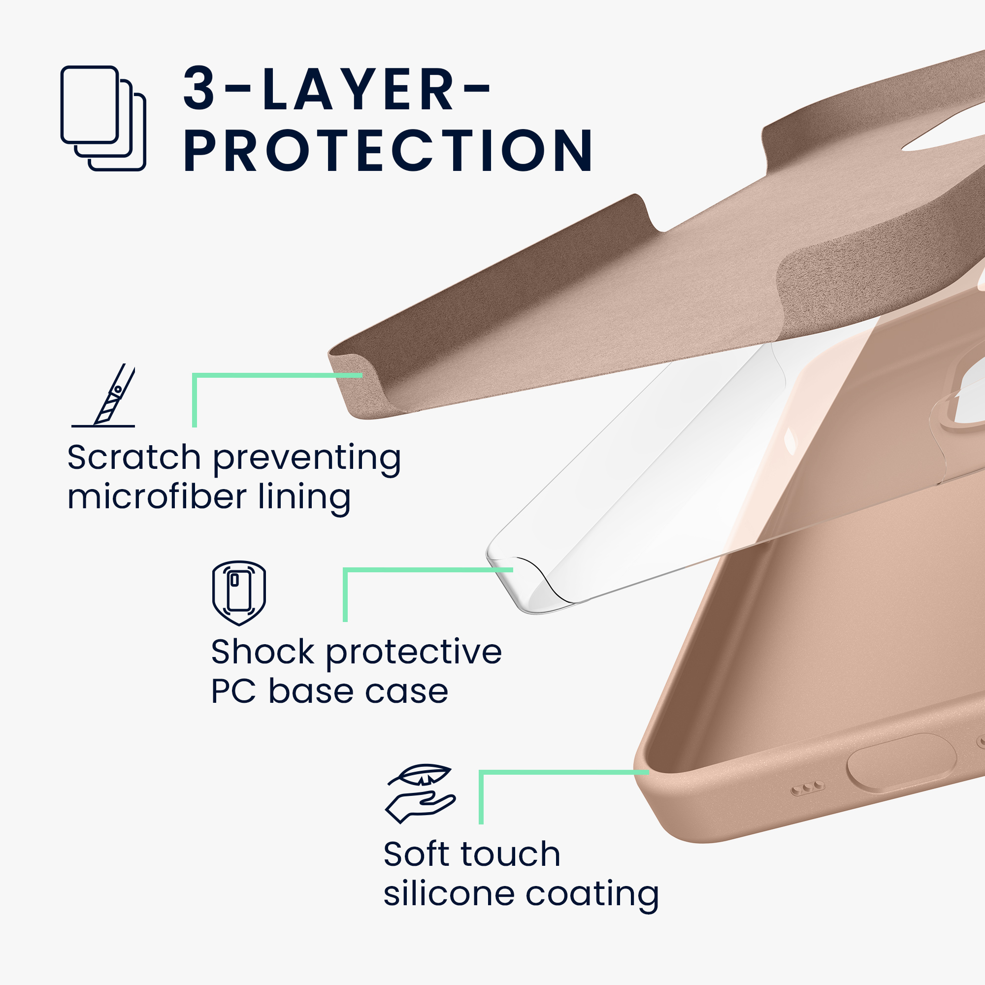 Kryt pro Samsung Galaxy A57 5G + 2 tvrzená ochranná skla na displej kwmobile ‑ matná antická růžová