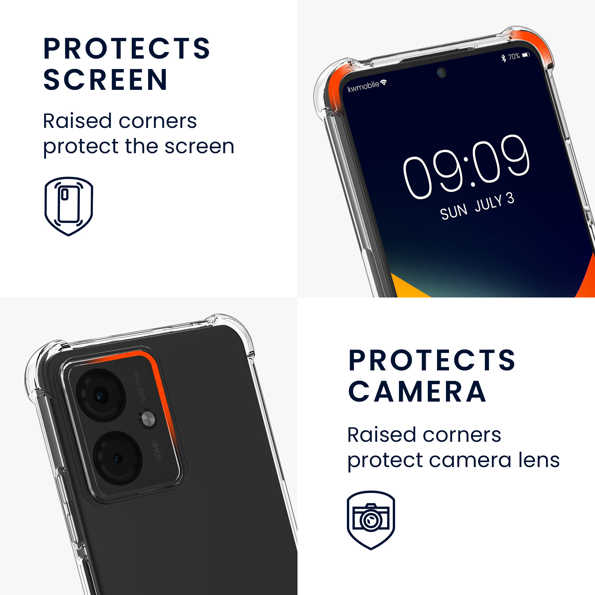 Kryt s popruhem kwmobile pro Motorola Moto G14 - Černá / transparentní