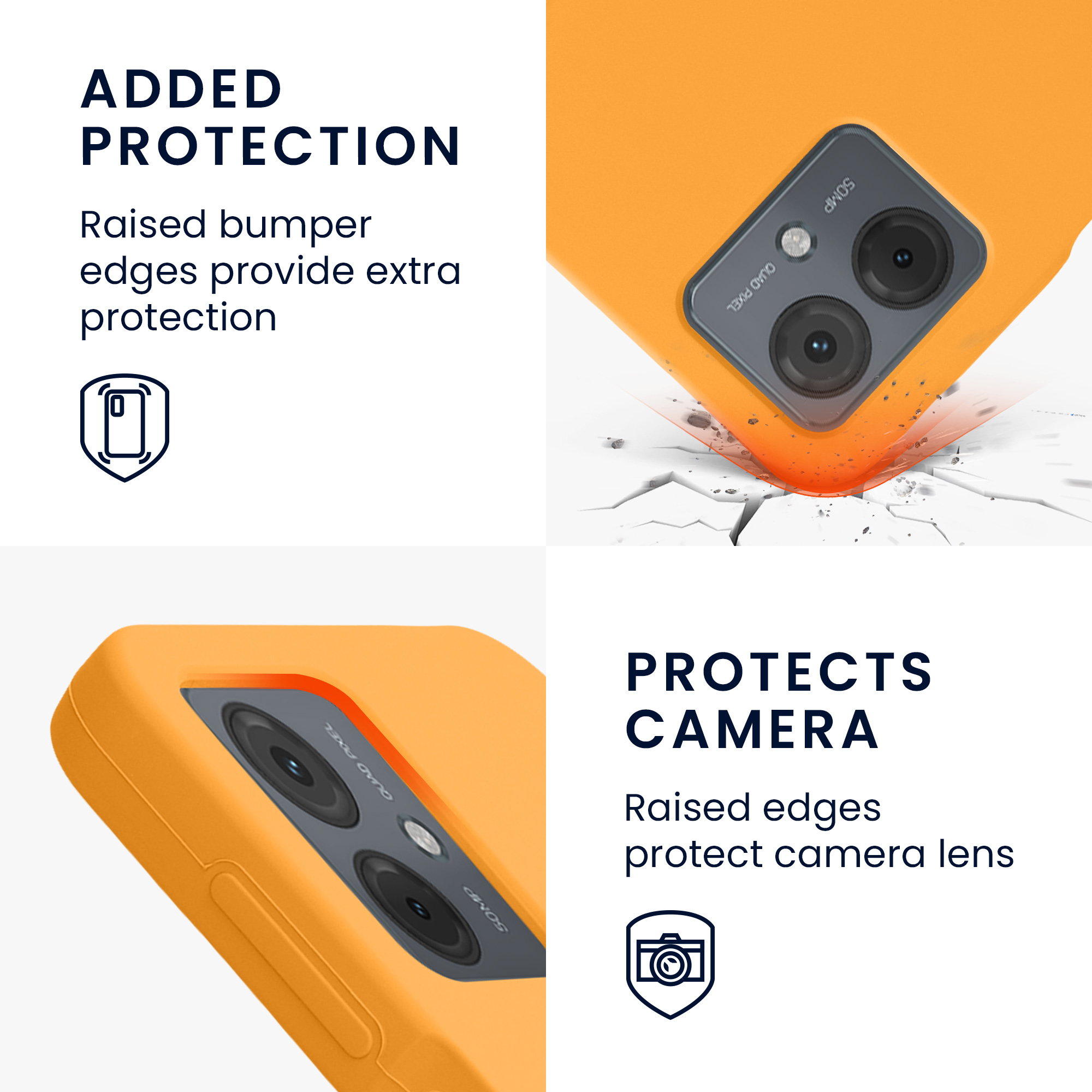 Silikonový kryt pro Motorola Moto G14, nárazuvzdorný, pro bezdrátové nabíjení kwmobile ‑ ovocná oranžová