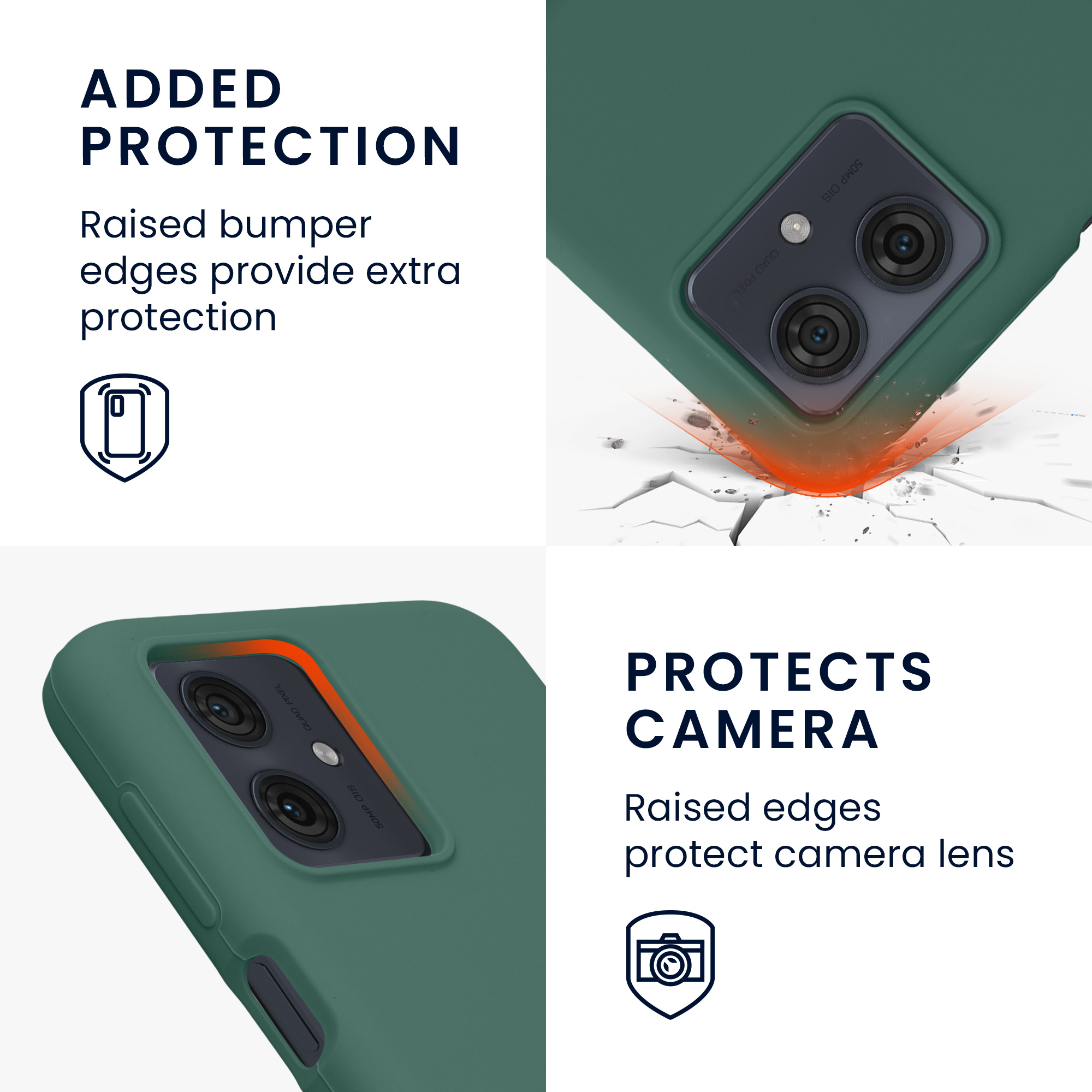 Silikonový kryt pro Motorola Moto G54 5G, nárazuvzdorný, pro bezdrátové nabíjení kwmobile ‑ lesní zelená