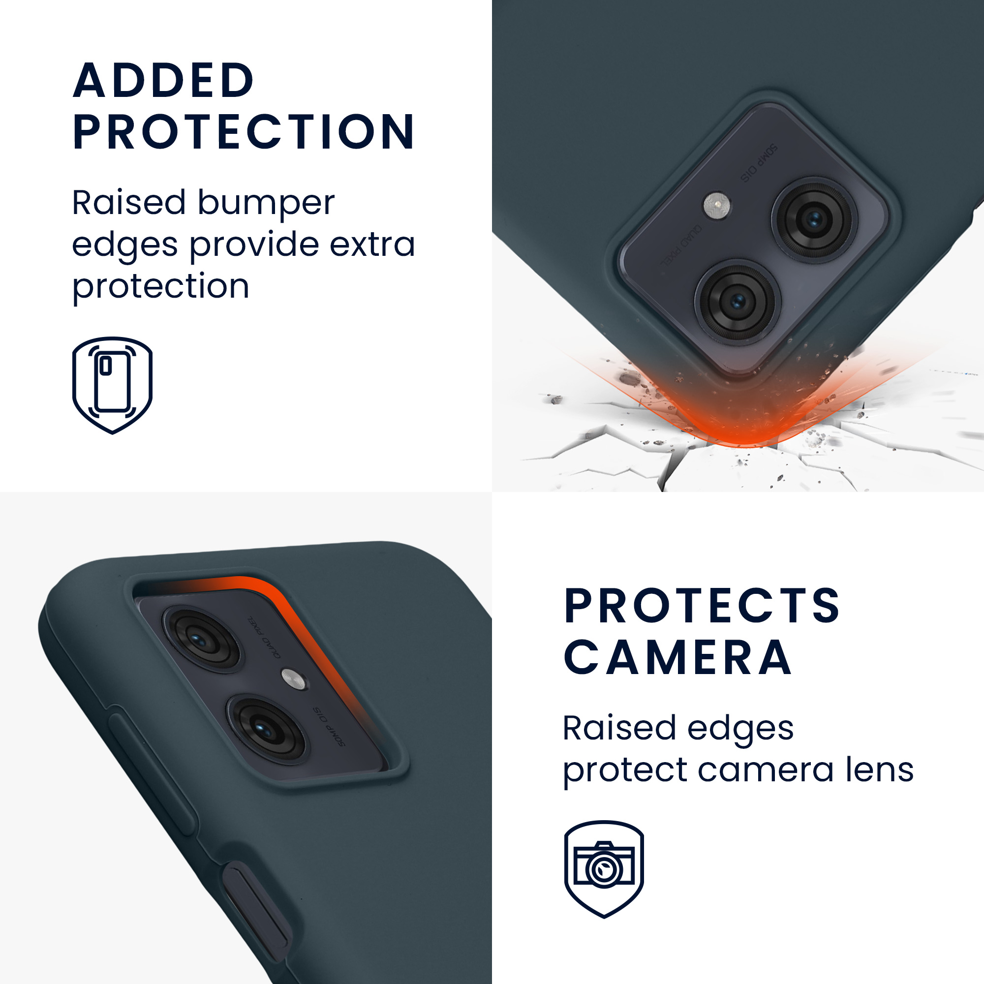 Silikonový kryt kwmobile pro Motorola Moto G54 5G - Tmavě břidlicová