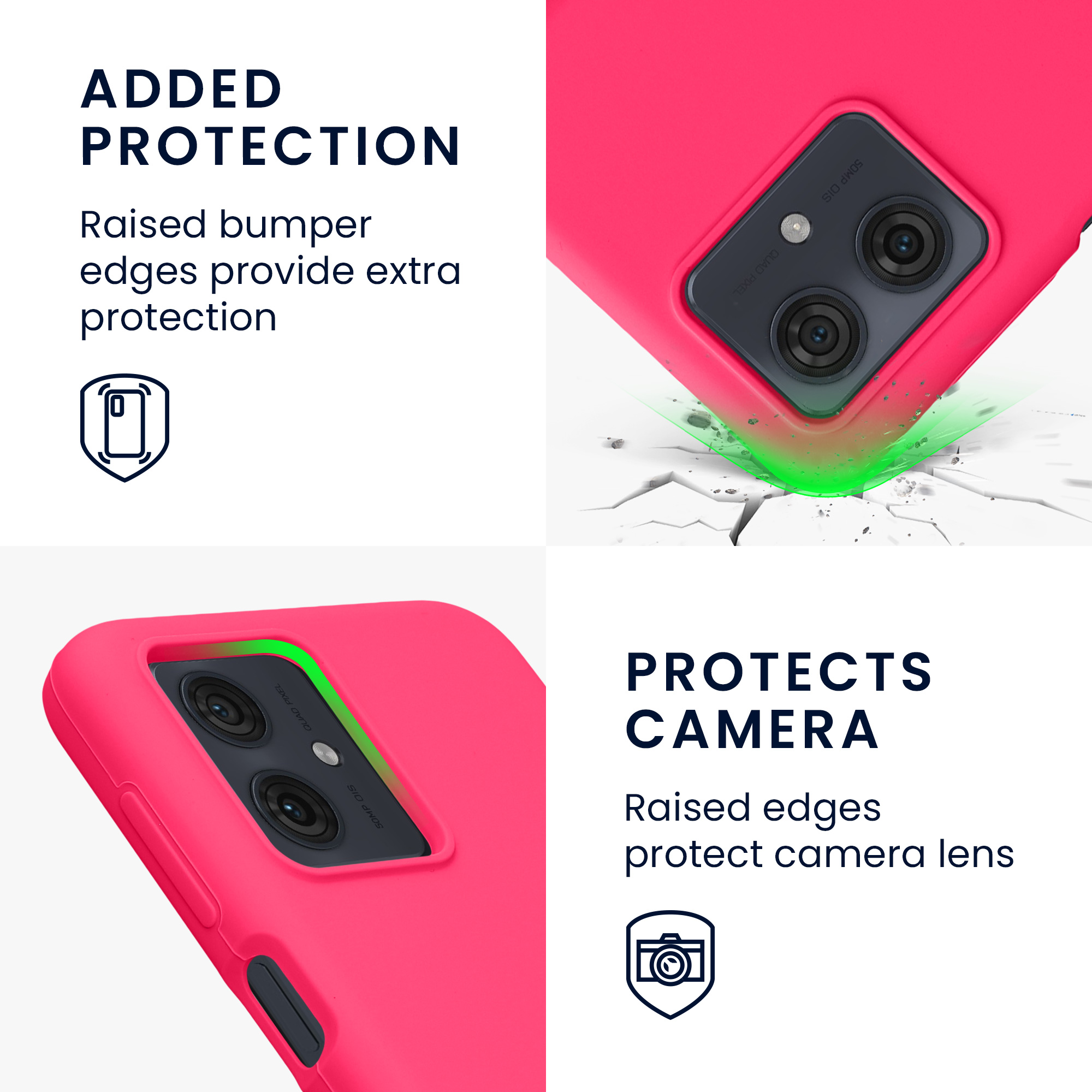 Silikonový kryt kwmobile pro Motorola Moto G54 5G - Neonově růžová