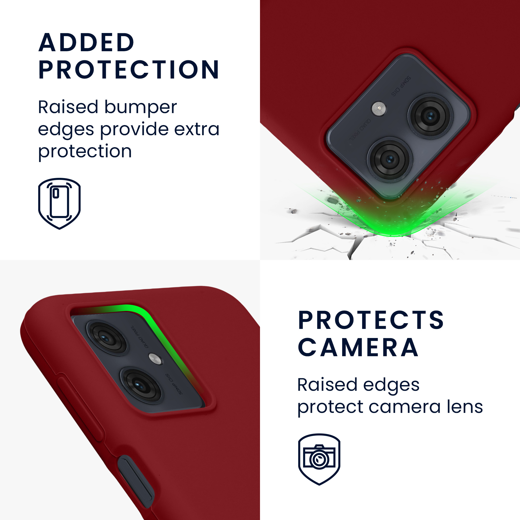 Silikonový kryt kwmobile pro Motorola Moto G54 5G - Rebarborově červená