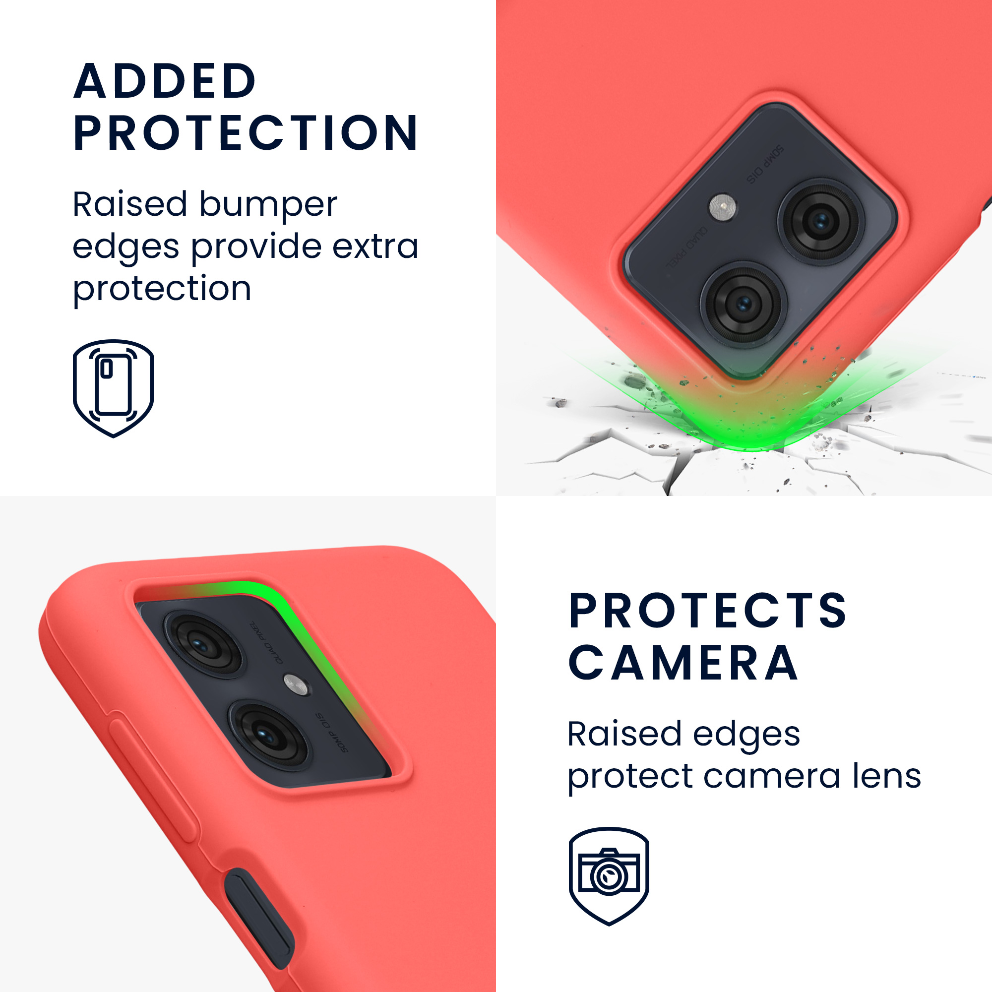 Silikonový kryt kwmobile pro Motorola Moto G54 5G - Neonově korálová
