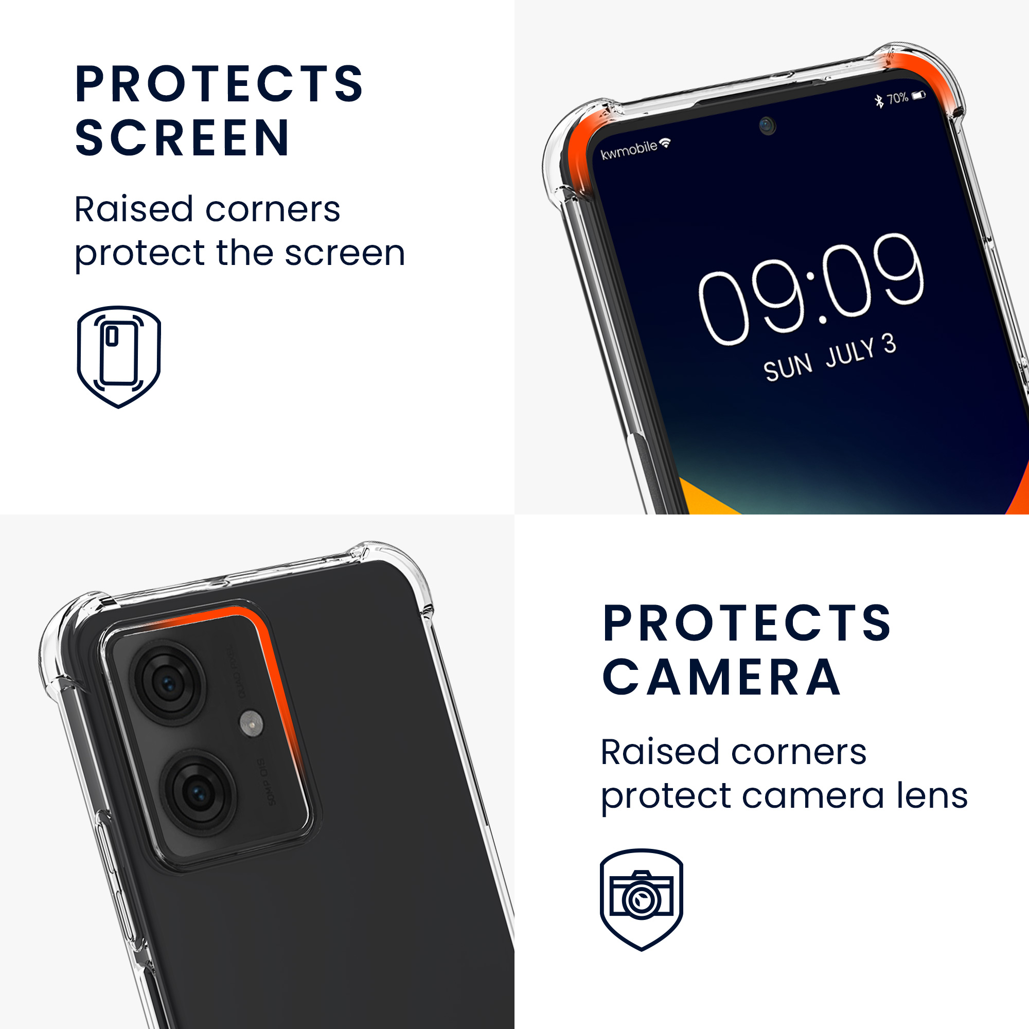 Kryt s popruhem kwmobile pro Motorola Moto G54 5G - Černá / transparentní