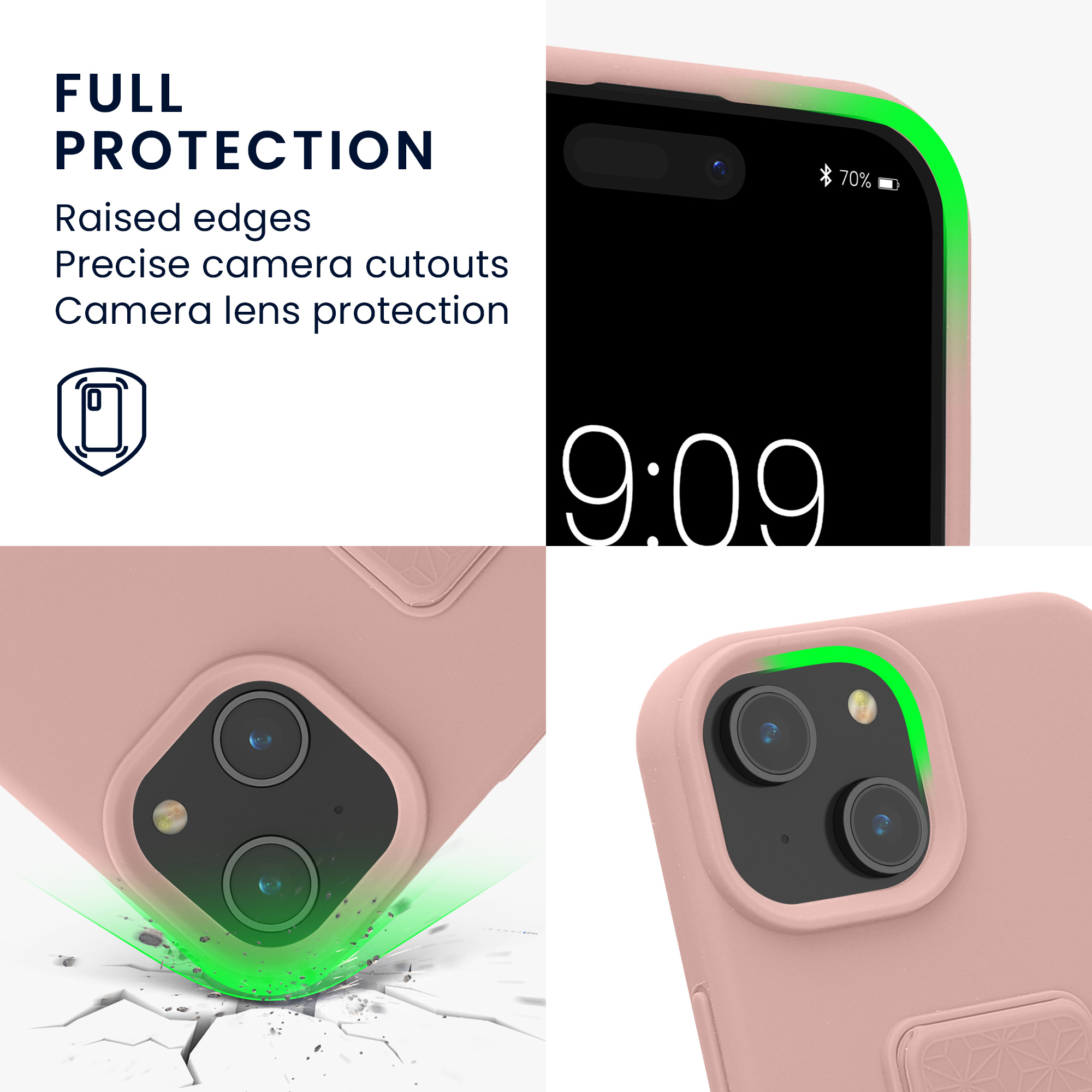 Kryt kwmobile s poutkem se stojánkem iPhone 15 růžová