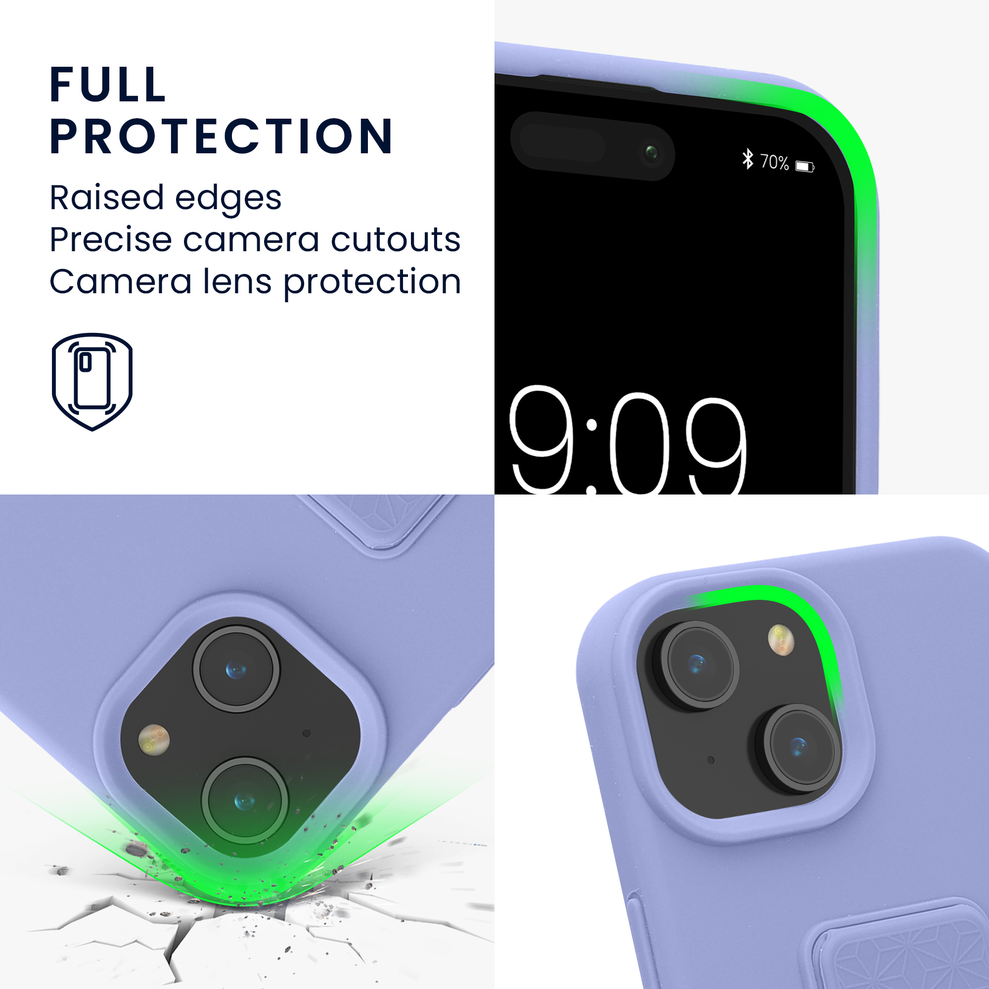 Kryt kwmobile s poutkem se stojánkem iPhone 15 levandulová