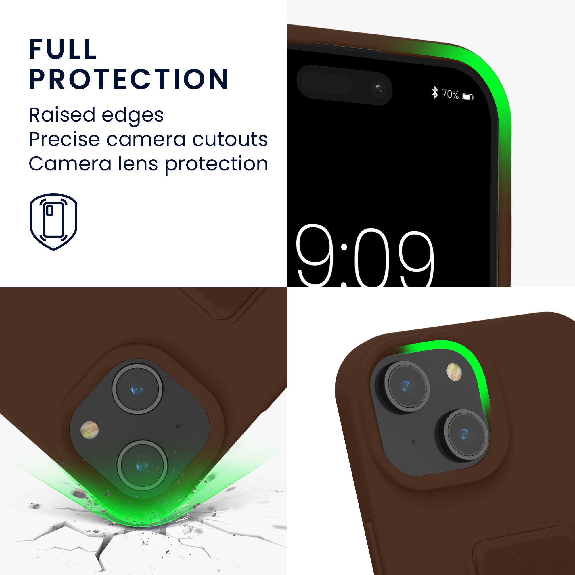 Kryt kwmobile s poutkem se stojánkem iPhone 15 čokoládová