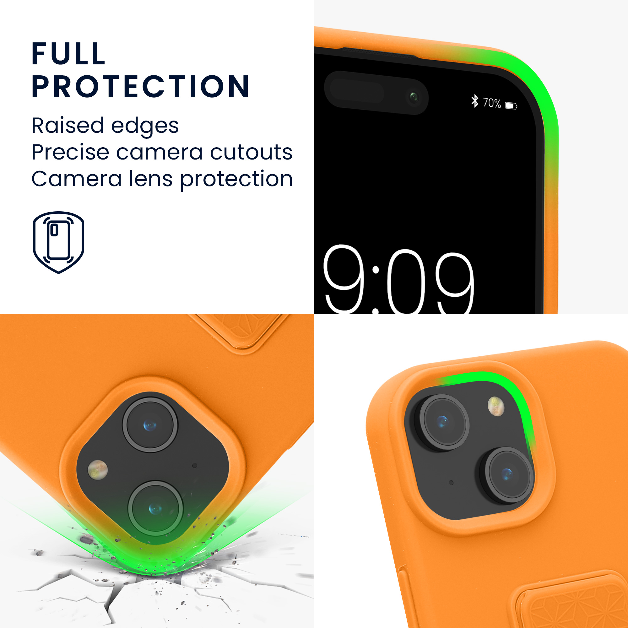 Kryt kwmobile s poutkem se stojánkem iPhone 15 oranžová