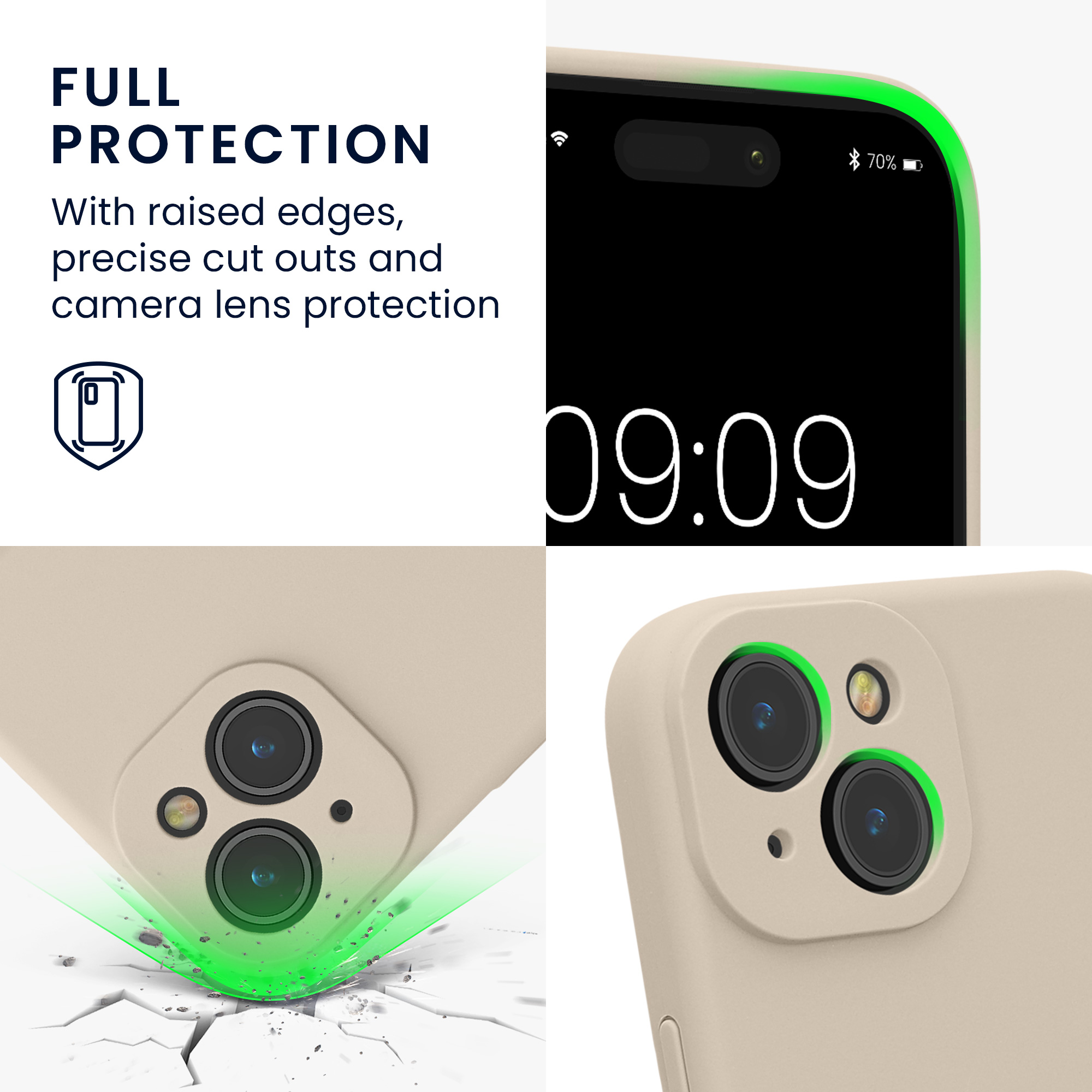 Kryt kwmobile slim soft-touch iPhone 15 Cream