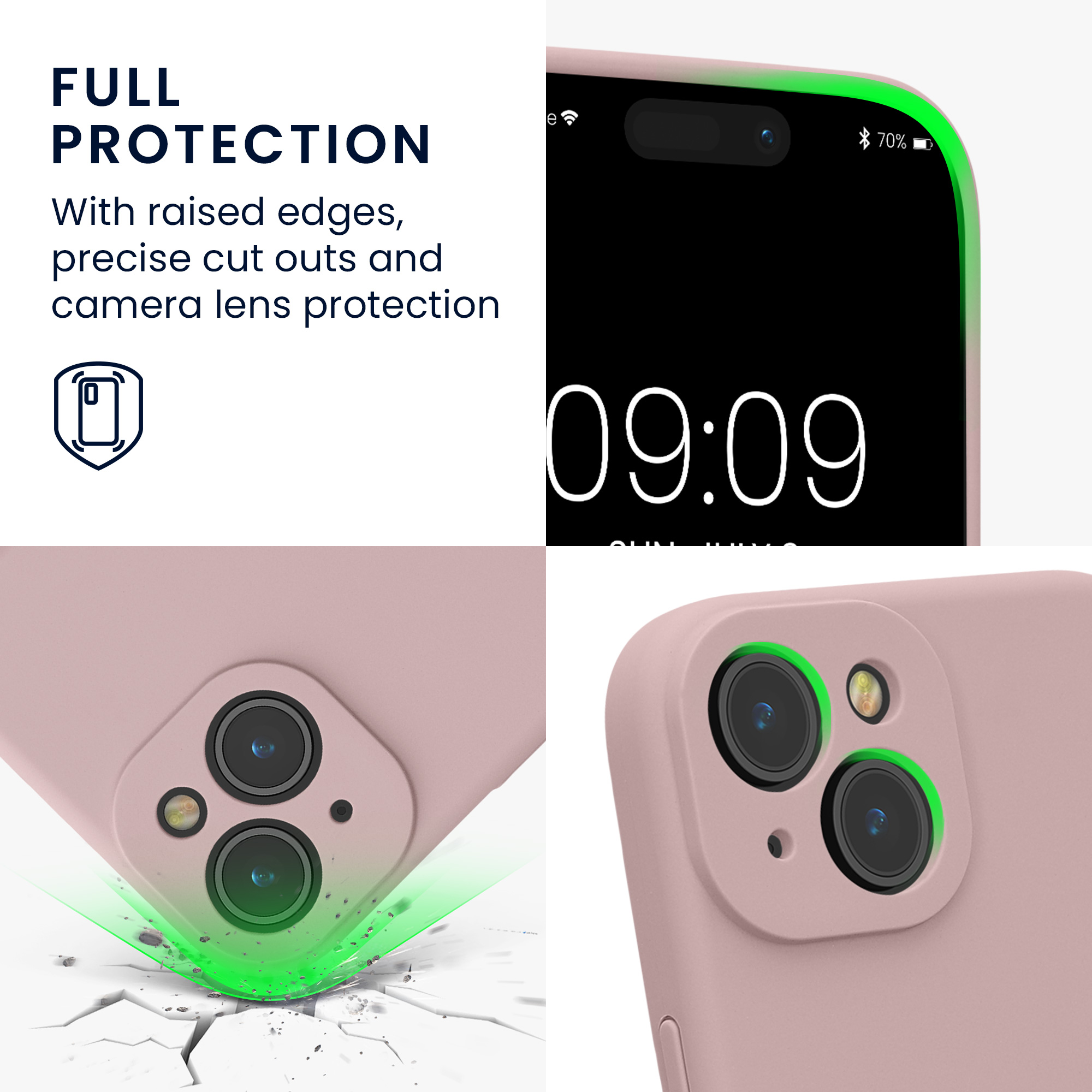 Pouzdro pro Apple iPhone 15 kwmobile tenké silikonové - světle lila
