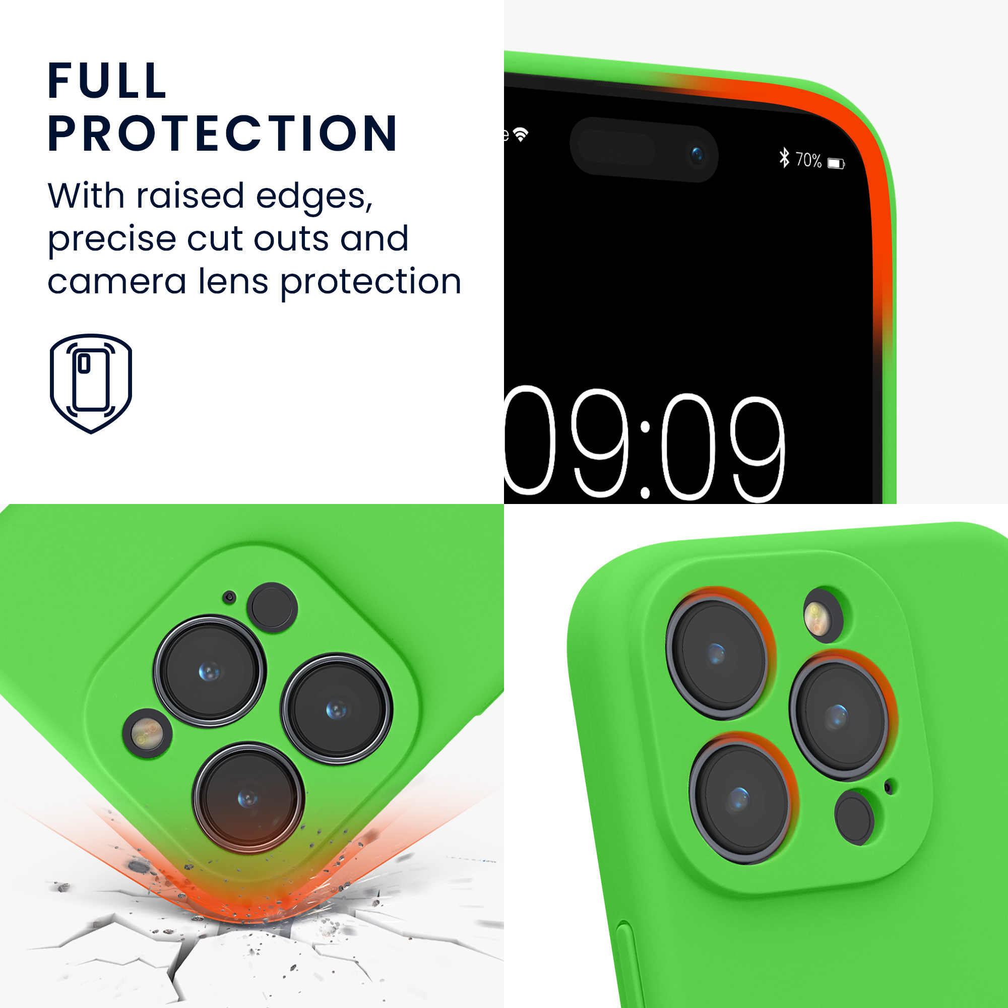 Silikonový kryt kwmobile pro iPhone 15 Pro - limetkově zelená