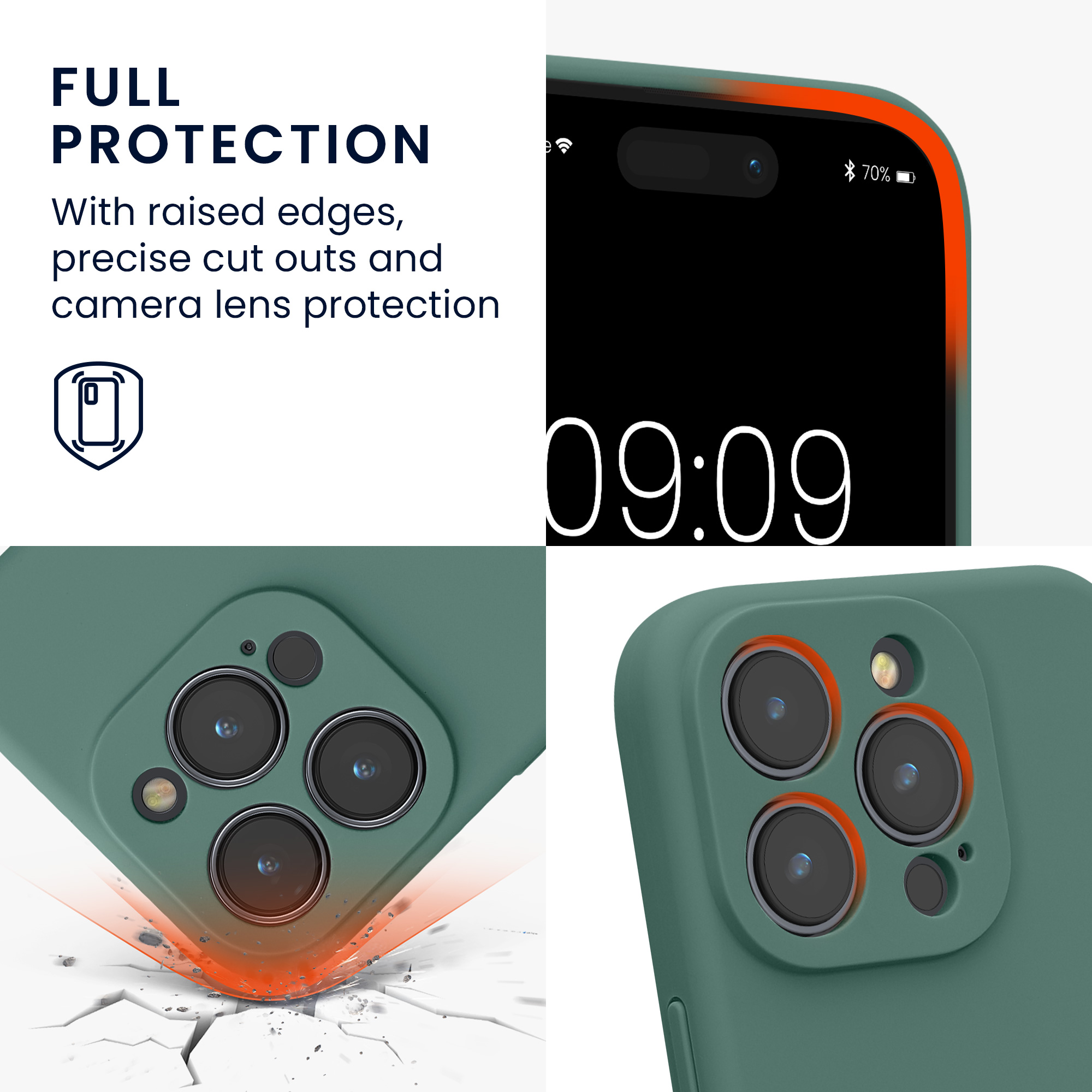 Silikonový kryt kwmobile pro iPhone 15 Pro - lesní zelená