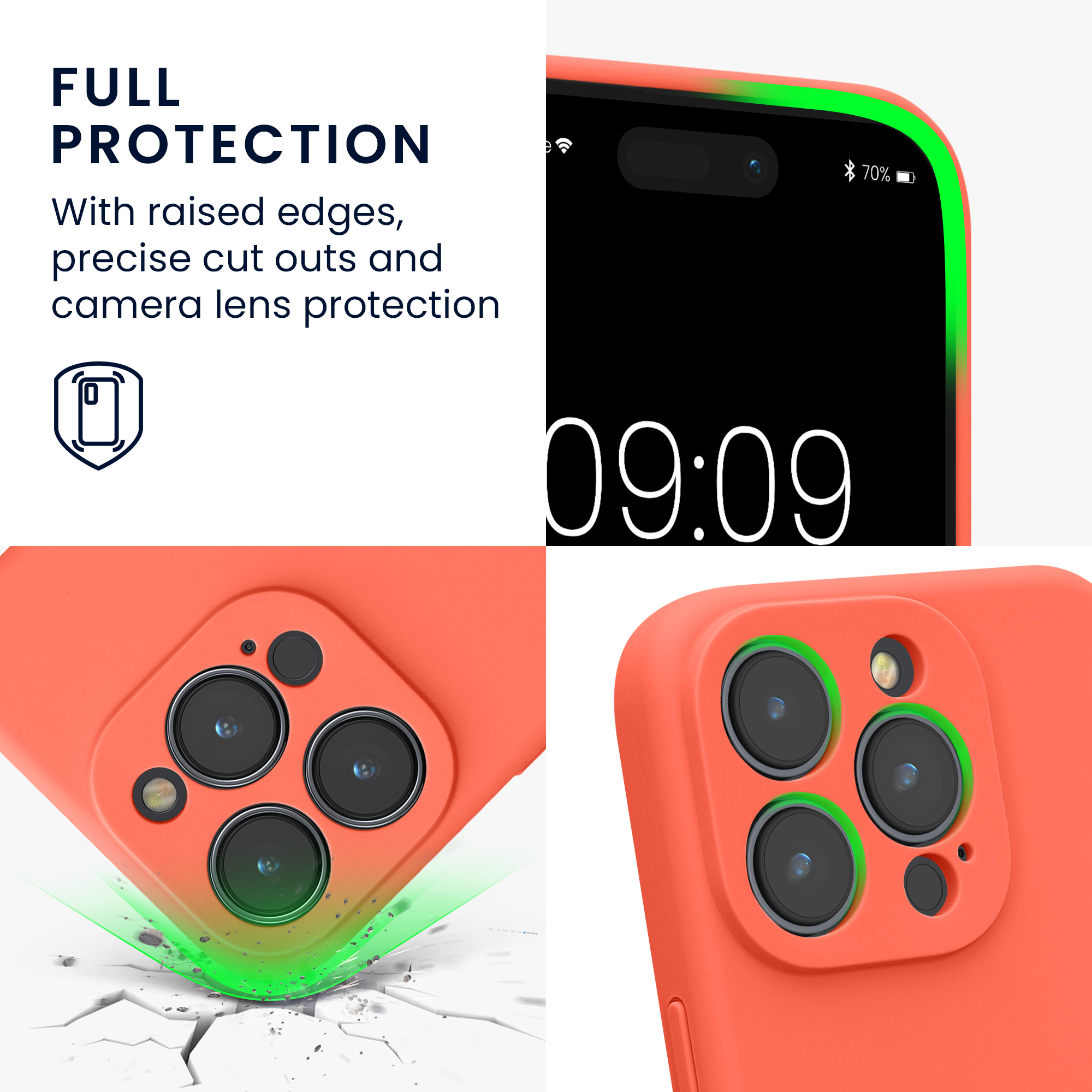Silikonový kryt kwmobile pro iPhone 15 Pro - korálová