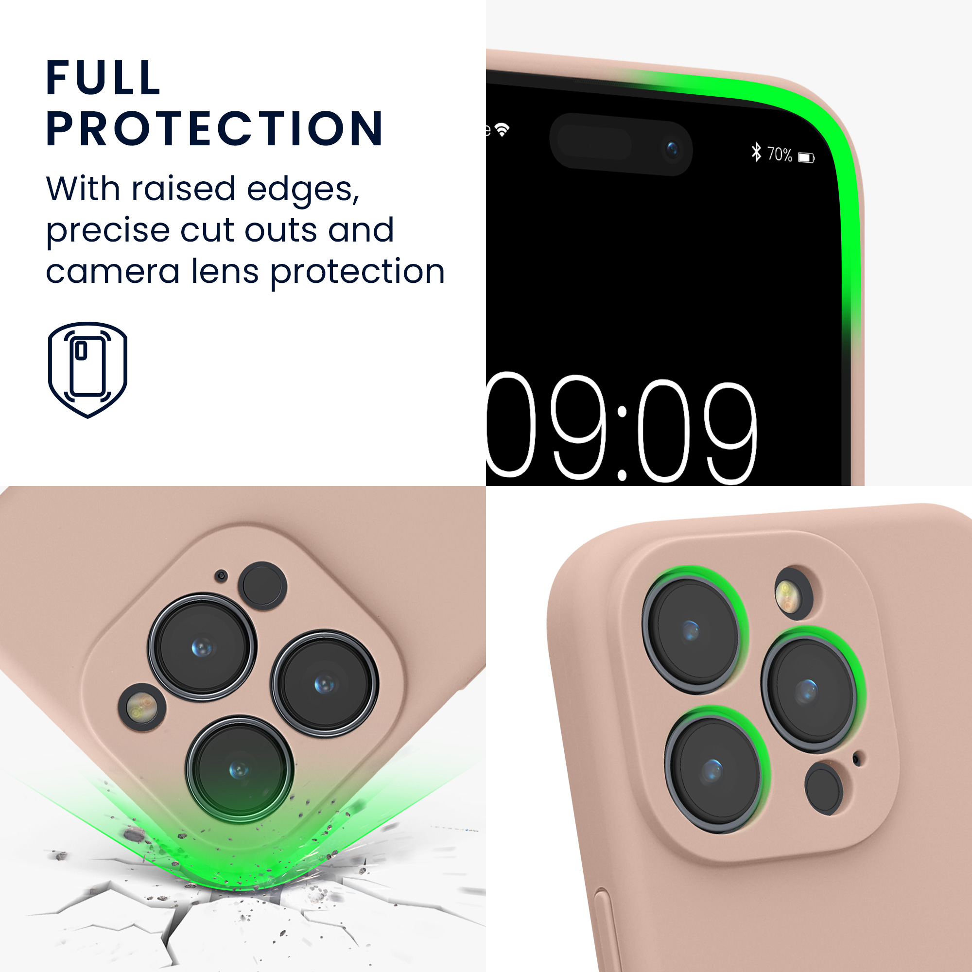 Kryt kwmobile slim soft-touch iPhone 15 Pro růžová