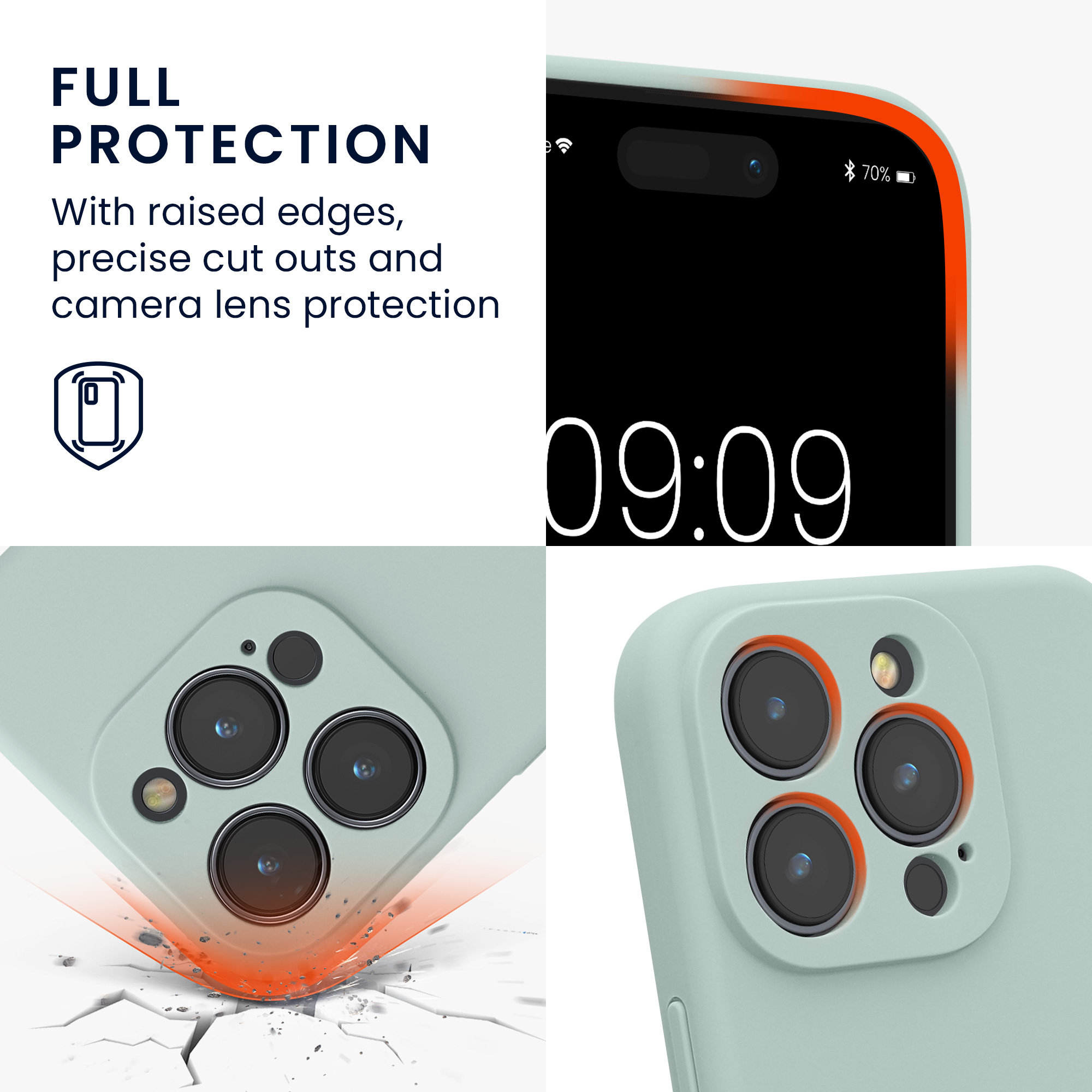 Silikonový kryt kwmobile pro iPhone 15 Pro - mátová