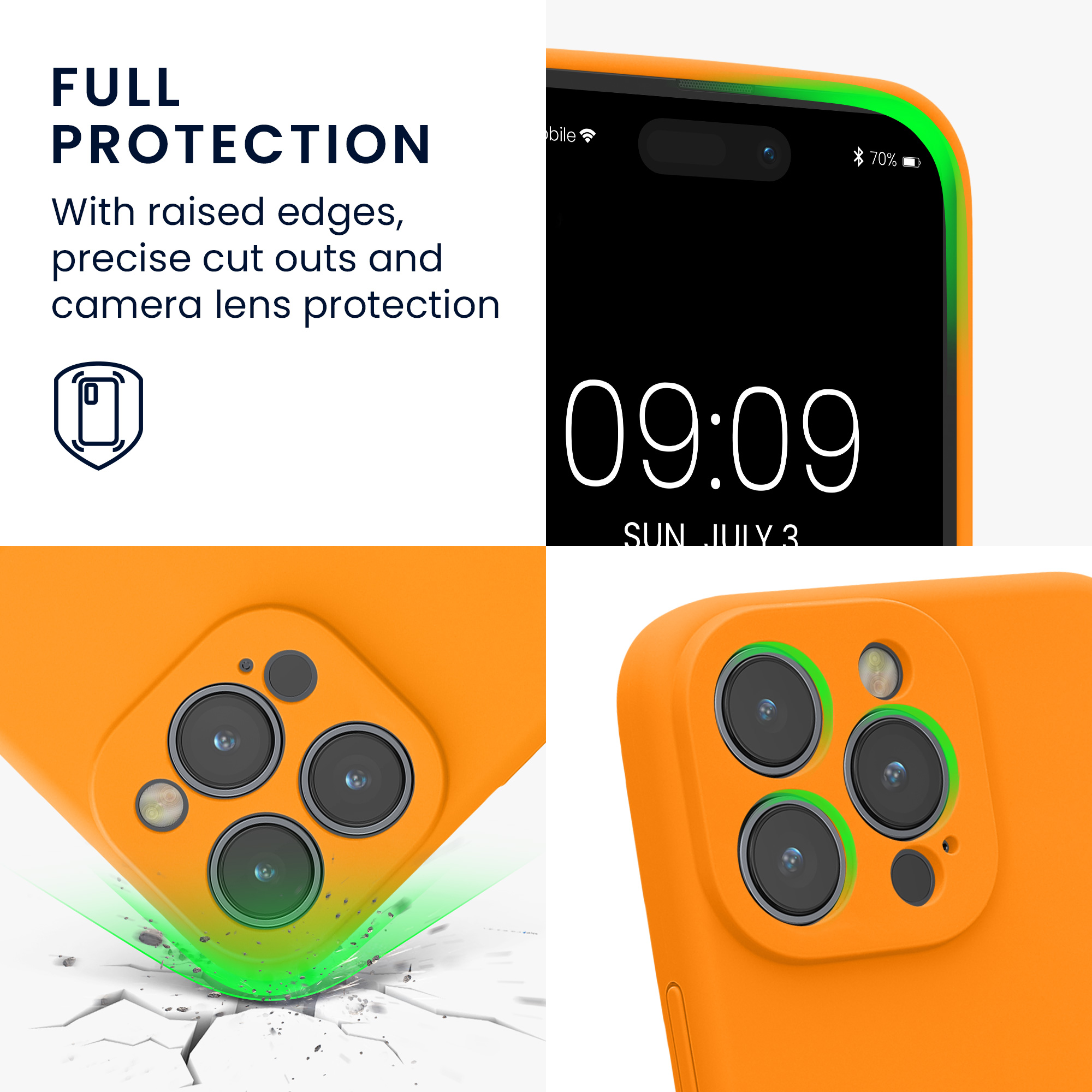 Pouzdro pro Apple iPhone 15 Pro Max kwmobile tenké Soft Touch silikonové - ovocná oranžová