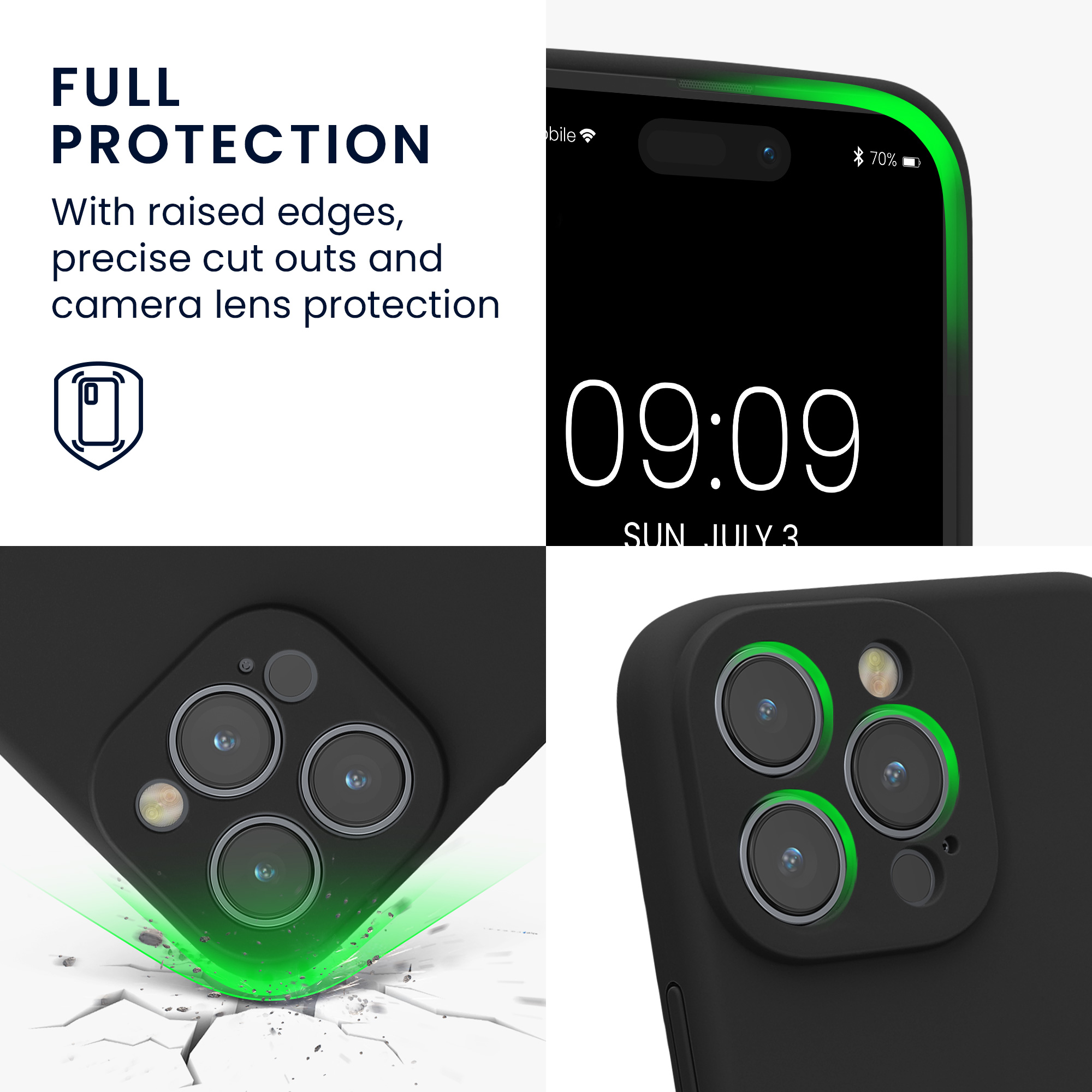 Silikonový kryt kwmobile pro iPhone 15 Pro Max - černá