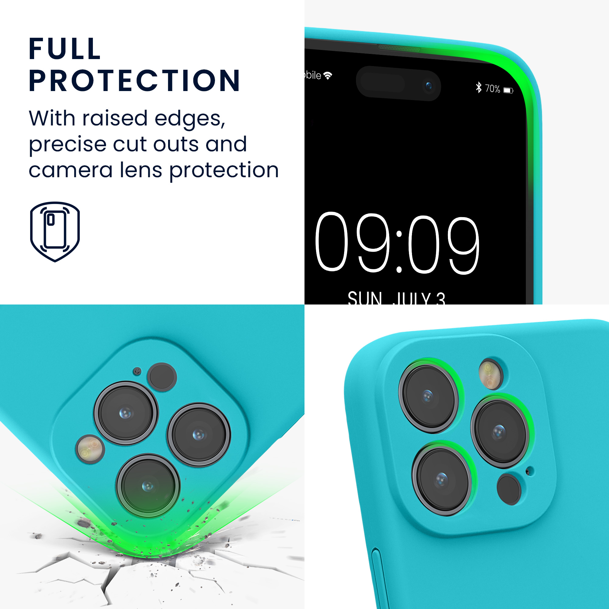 Pouzdro pro Apple iPhone 15 Pro Max kwmobile tenké Soft Touch silikonové - ledově modrá