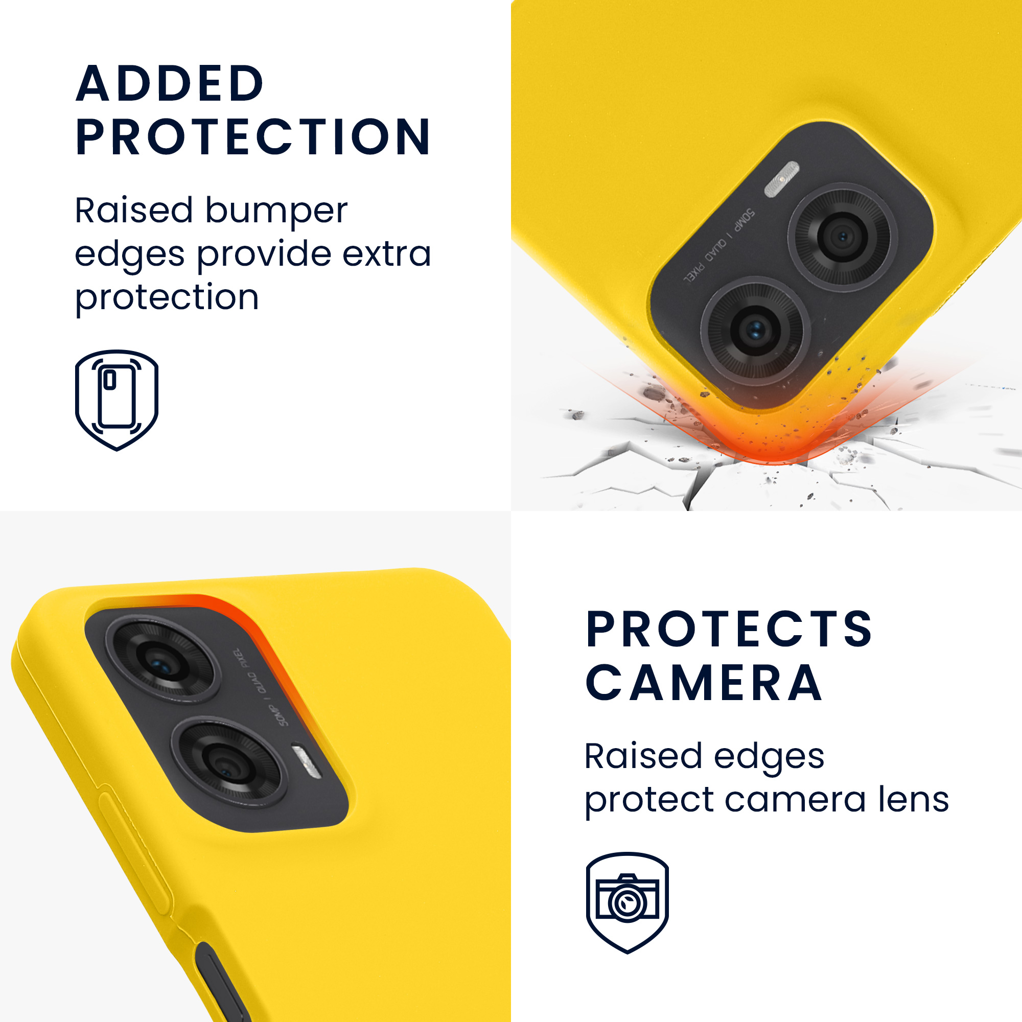 Silikonový kryt kwmobile pro Motorola Moto G24 / E14 / G04 / G04s - Zářivě žlutá