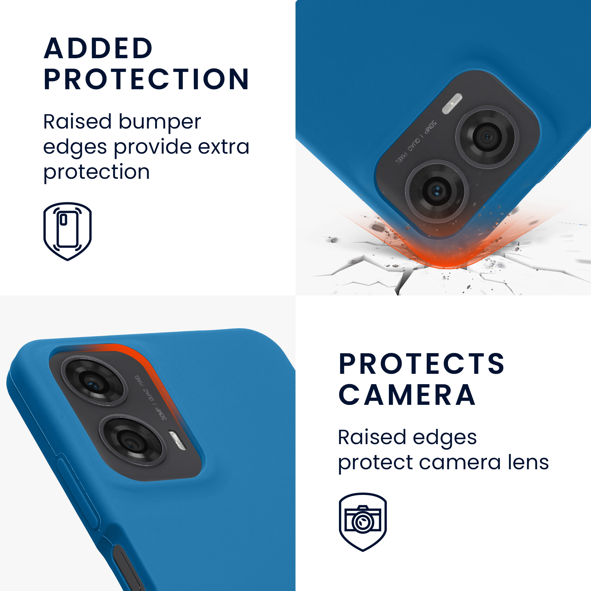 Silikonový kryt kwmobile pro Motorola Moto G24 / E14 / G04 / G04s - Útesově modrá