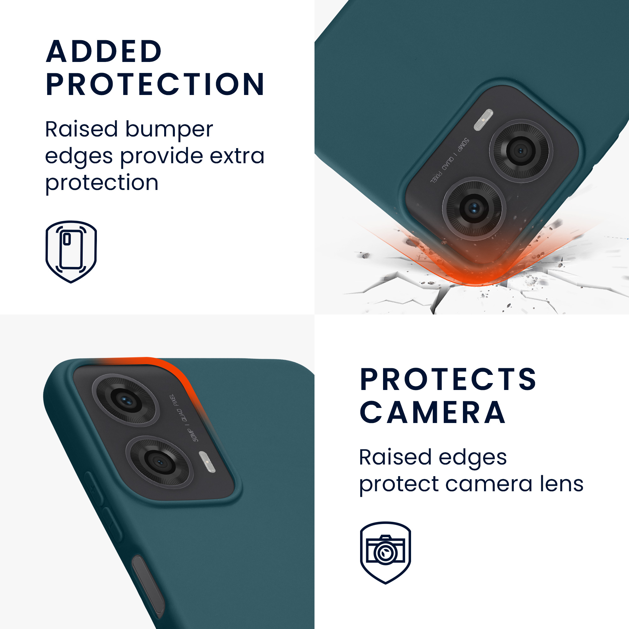 Silikonový kryt kwmobile pro Motorola Moto G24 / E14 / G04 / G04s - Petrolejová