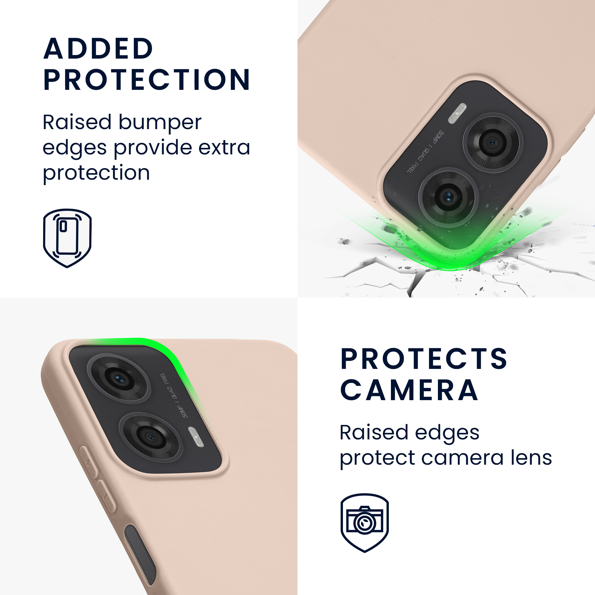 Pouzdro pro Motorola Moto G24 / E14 / G04 / G04s kwmobile TPU - kokosová