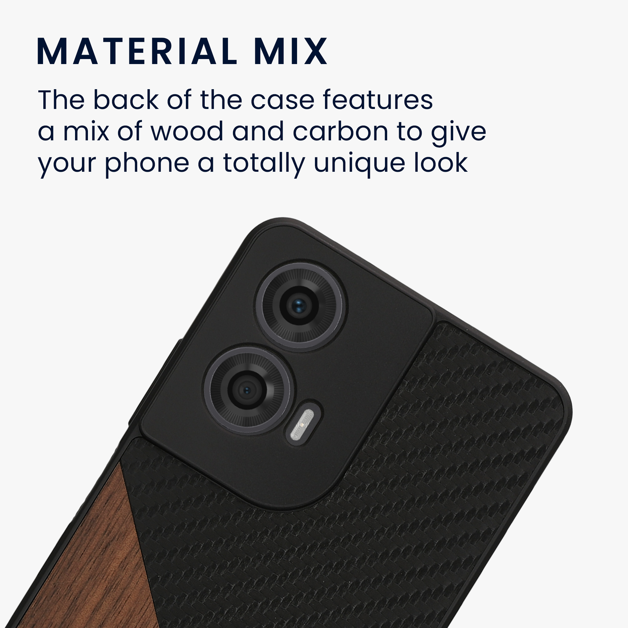 Dřevěný kryt kwmobile pro Motorola Moto G24 / E14 / G04 / G04s - Tmavě hnědá / černá