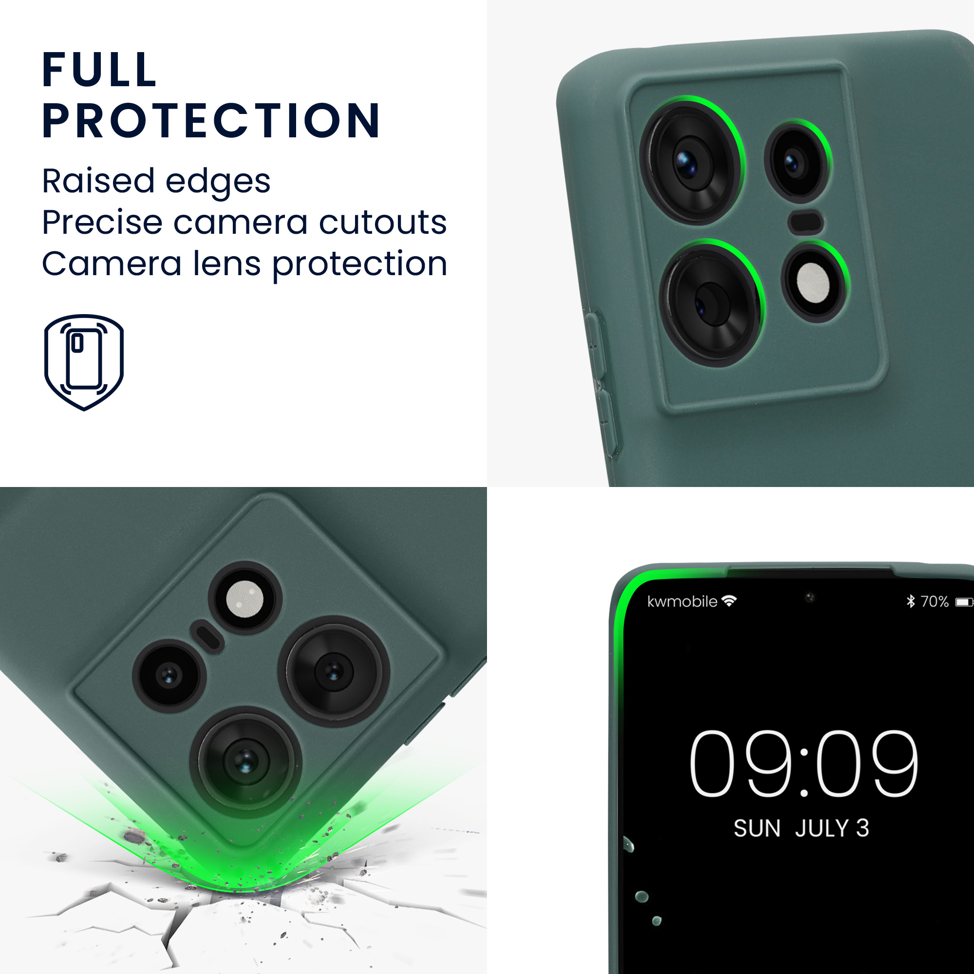 Kryt na mobil Motorola Edge 50 Pro kwmobile TPU modro-zelená