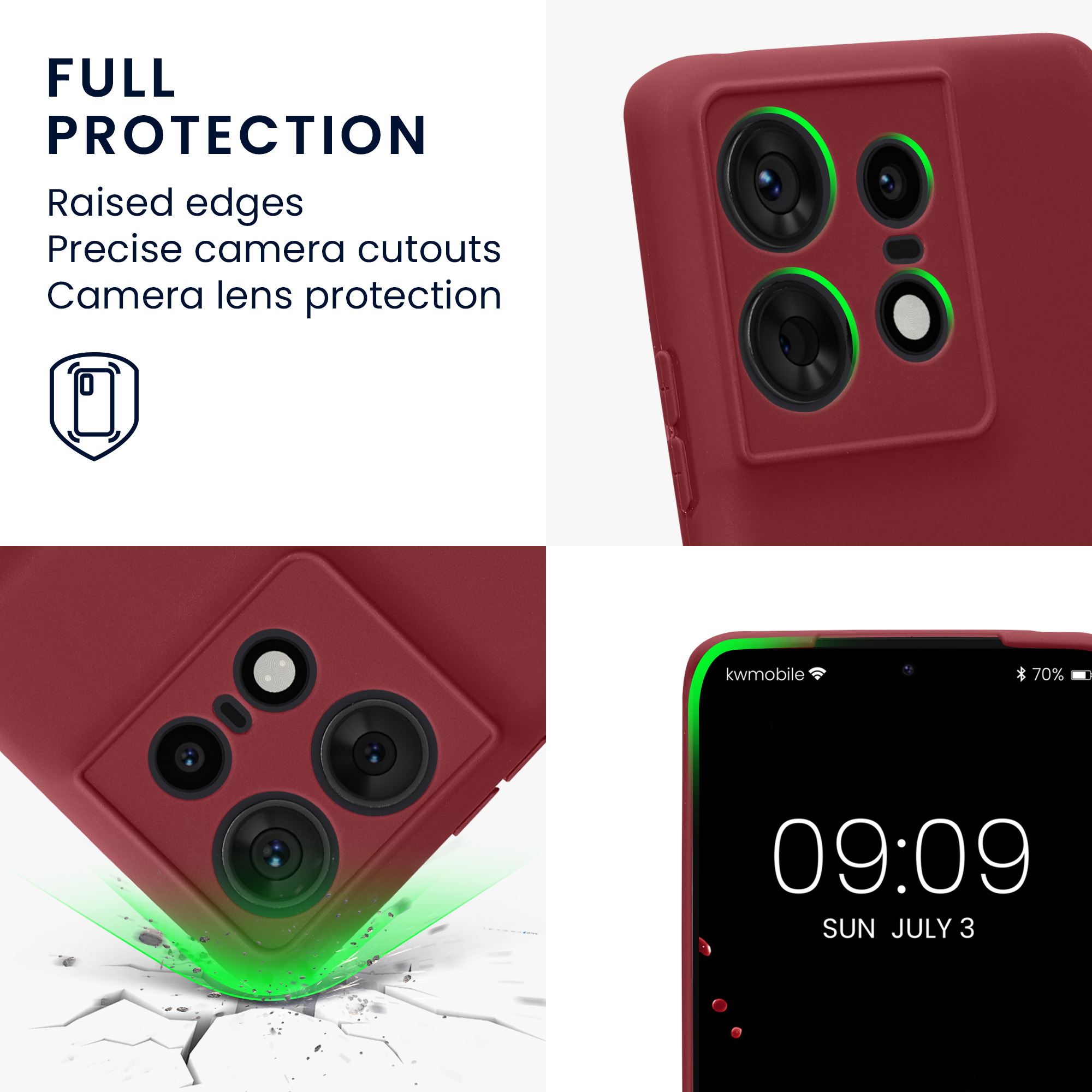 Matný TPU kryt pro Motorola Edge 50 Pro kwmobile ‑ vínově fialová