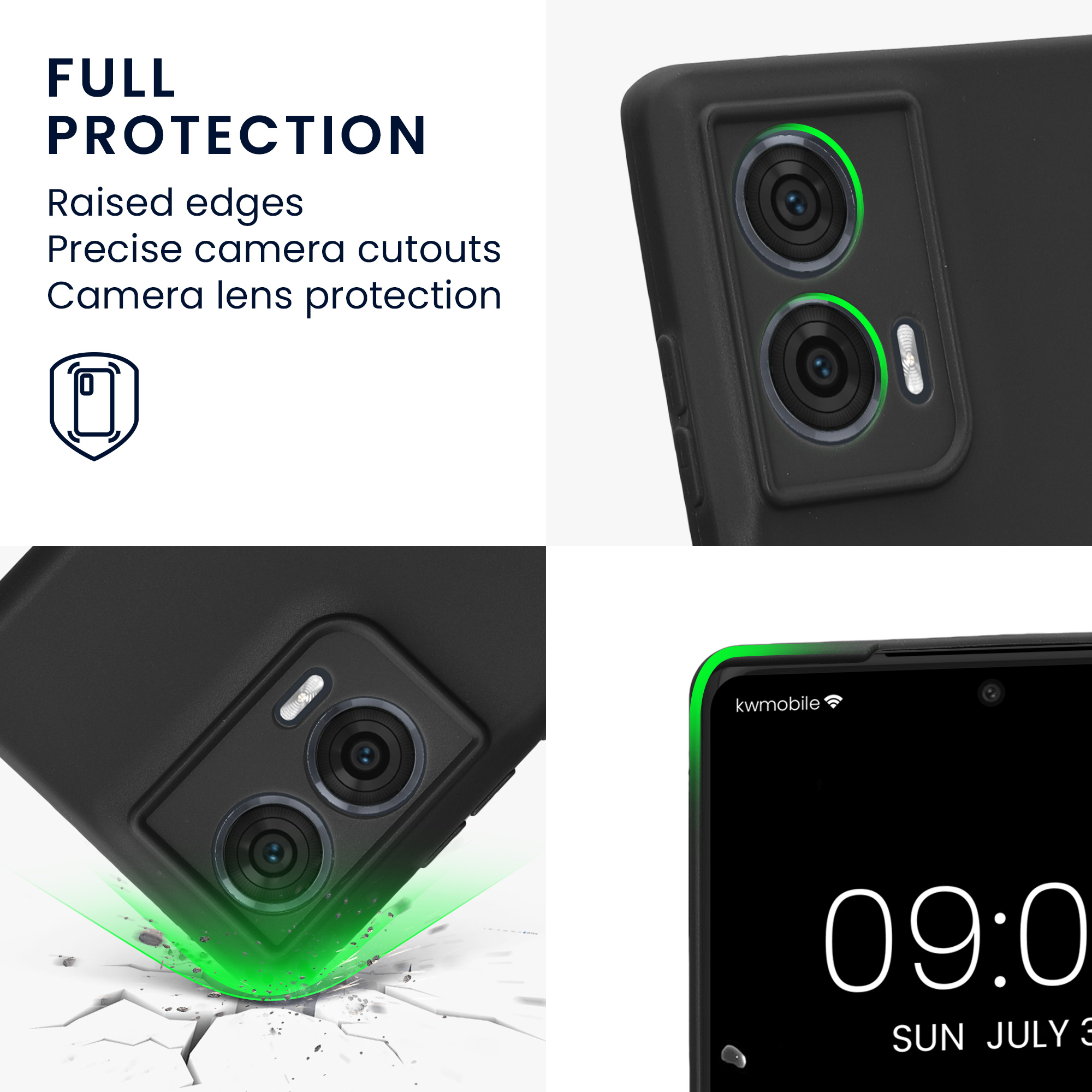 Kryt na mobil Motorola Edge 50 Fusion kwmobile TPU matná černá