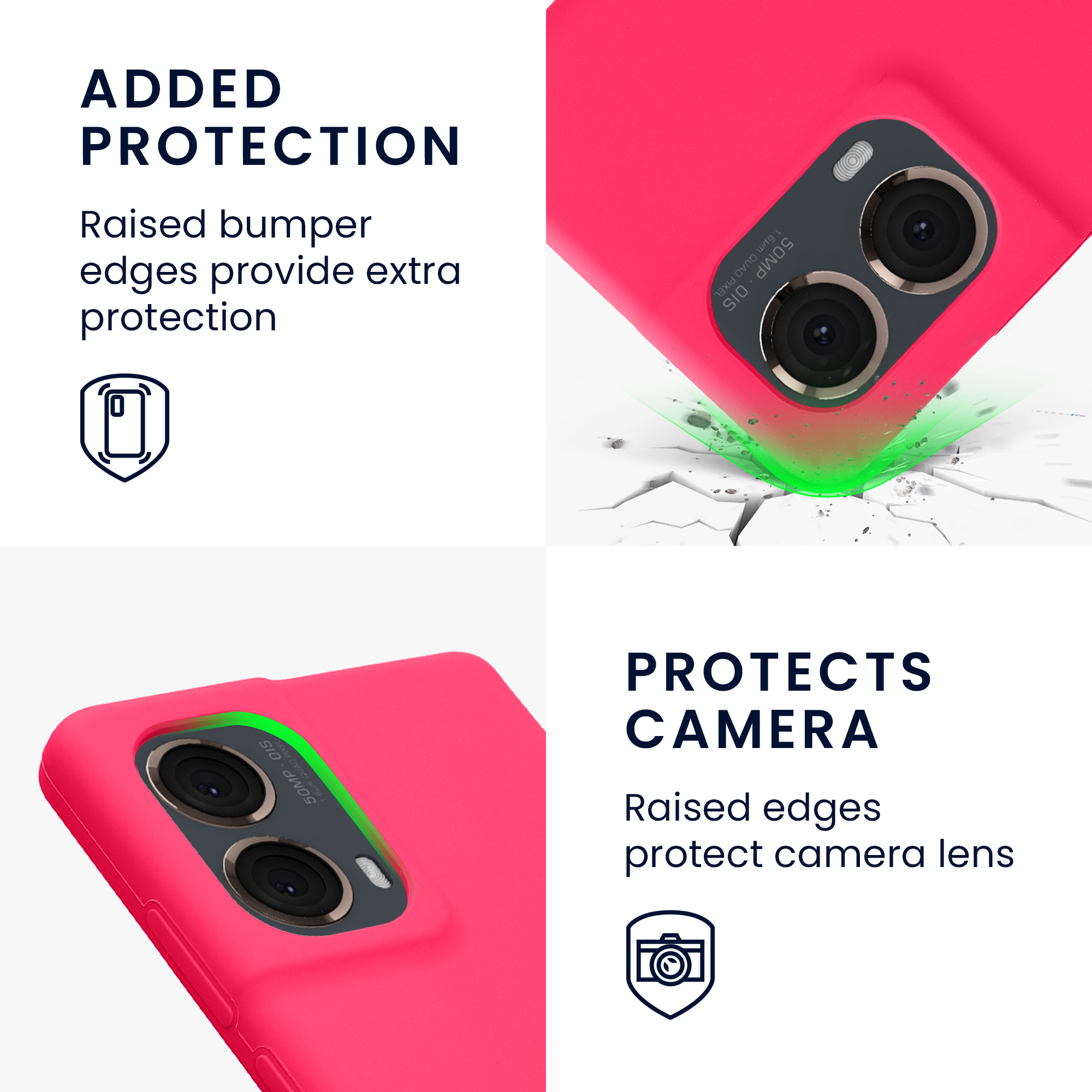 Kwmobile Silikonový kryt Motorola Moto G85 5G neonově růžová