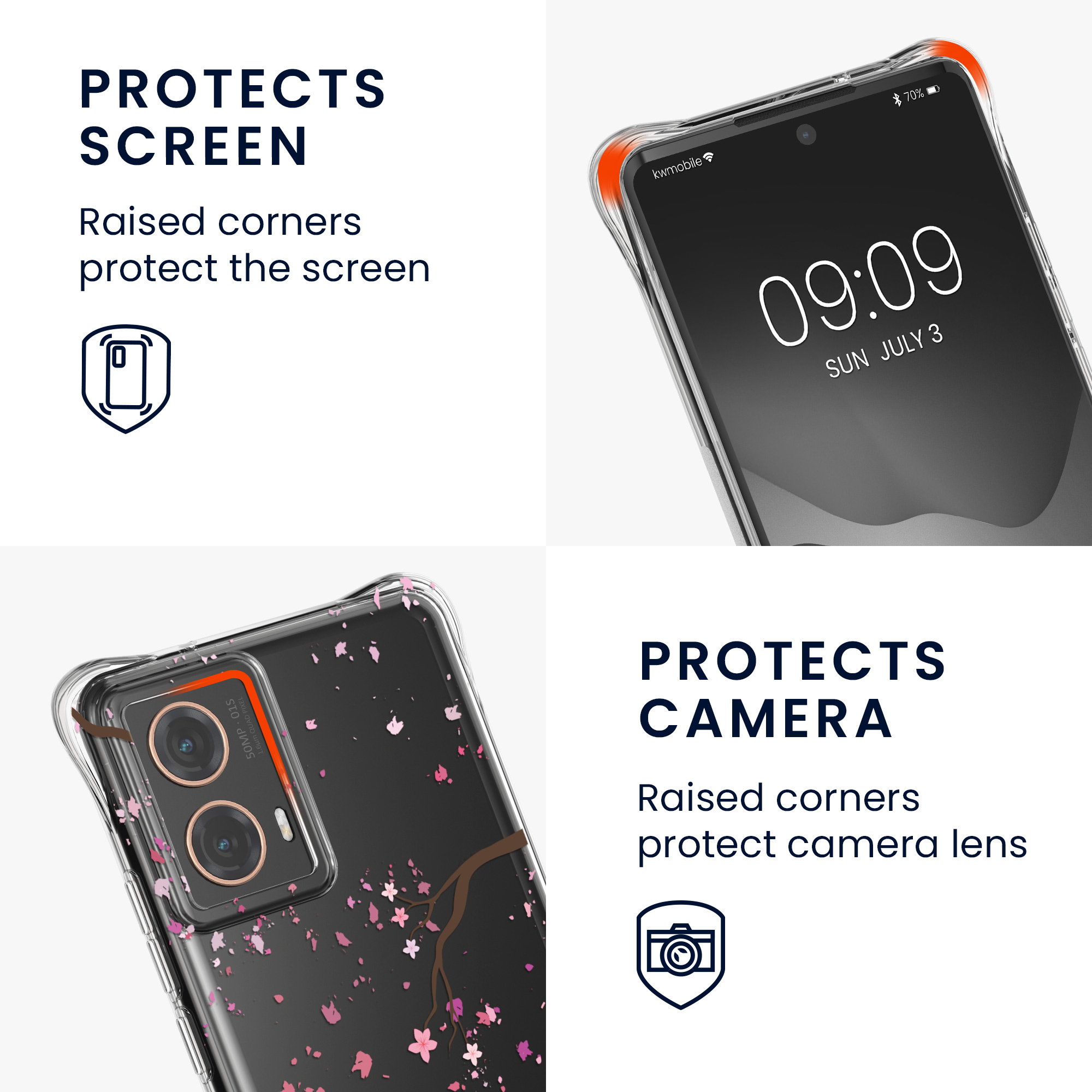 Kwmobile Crossbody pouzdro Motorola Moto G85 5G růžová / tmavě hnědá / transparentní