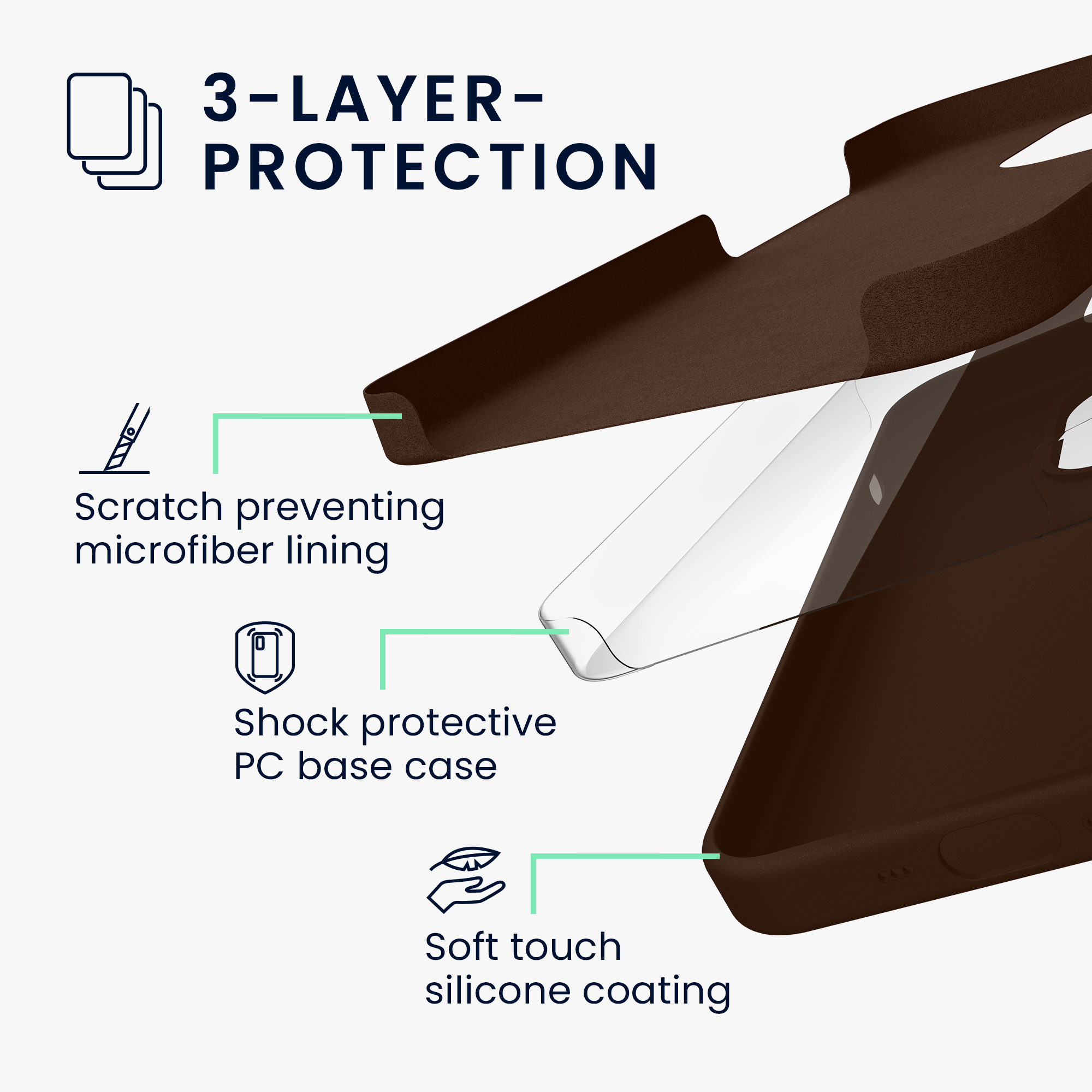Silikonový kryt na mobil Apple iPhone 16 kwmobile - hnědá Chocolate