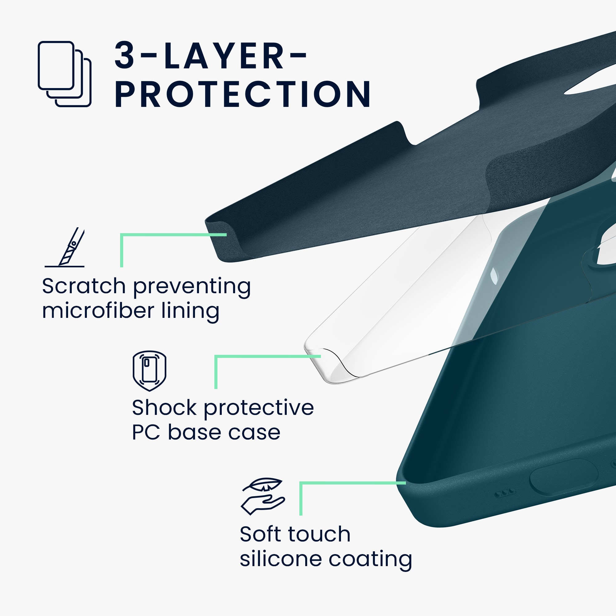 Silikonový kryt na mobil Apple iPhone 16 Pro kwmobile - Teal Matte