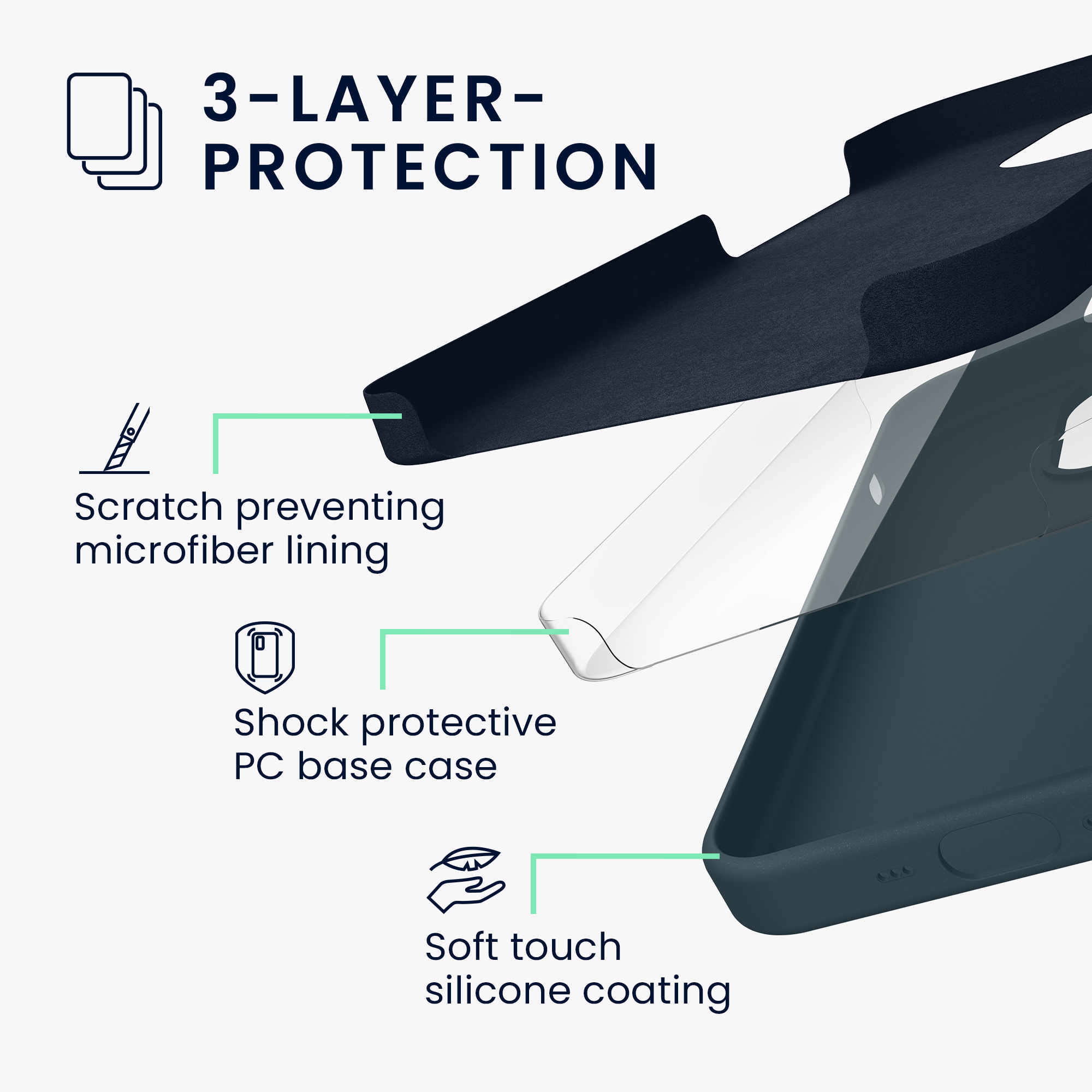 Silikonový kryt na mobil Apple iPhone 16 Pro kwmobile - Dark Slate
