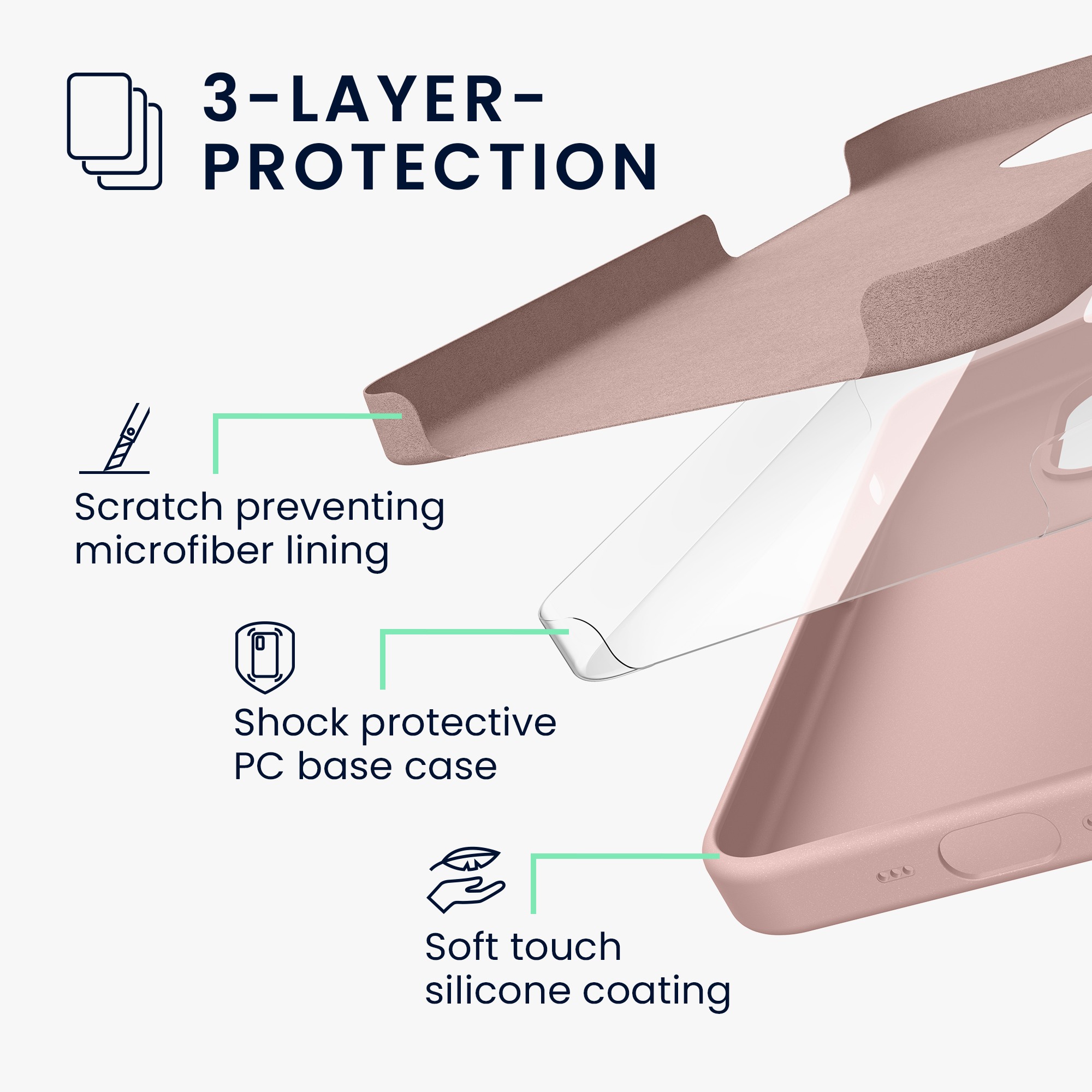 Silikonový kryt na mobil Apple iPhone 16 Pro kwmobile - růžová