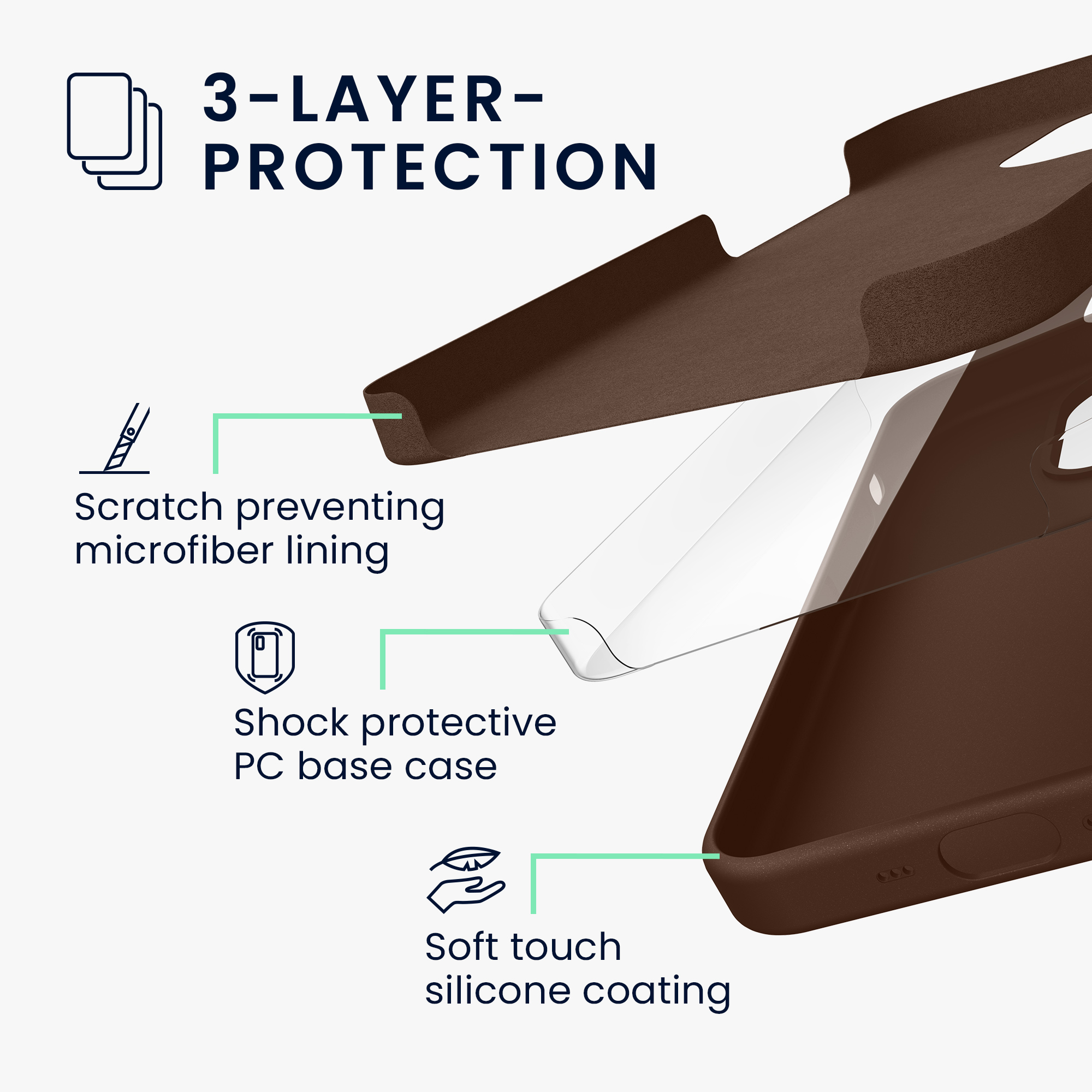 Silikonový kryt na mobil Apple iPhone 16 Pro kwmobile - hnědá Chocolate