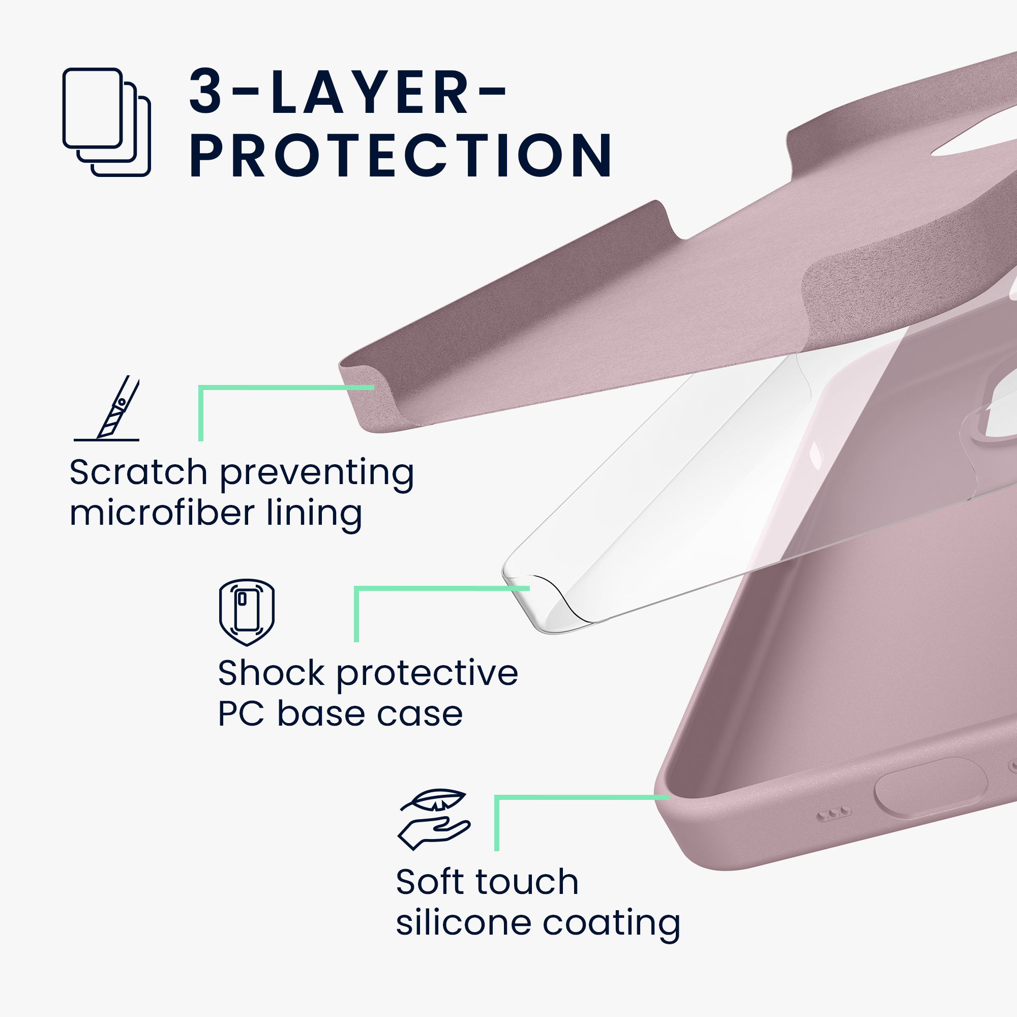 Silikonový kryt na mobil Apple iPhone 16 Pro kwmobile - Mauve