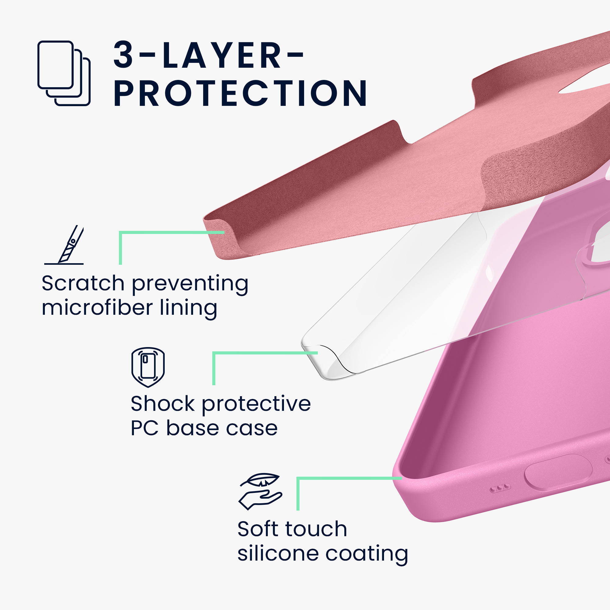 Pouzdro pro Apple iPhone 16 Pro kwmobile silikonové - růžová levandulová