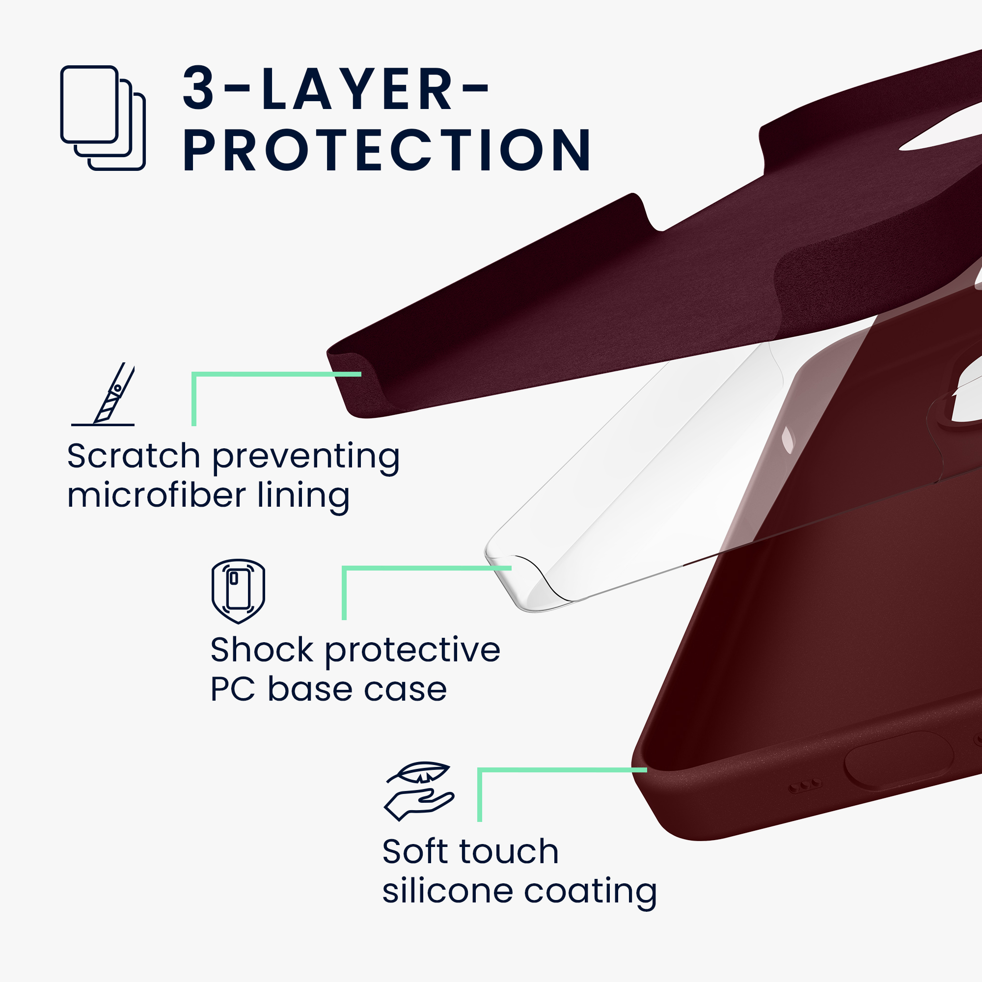TPU silikonový kryt pro Apple iPhone 16 Pro Max, měkký povrch kwmobile ‑ vínově fialová
