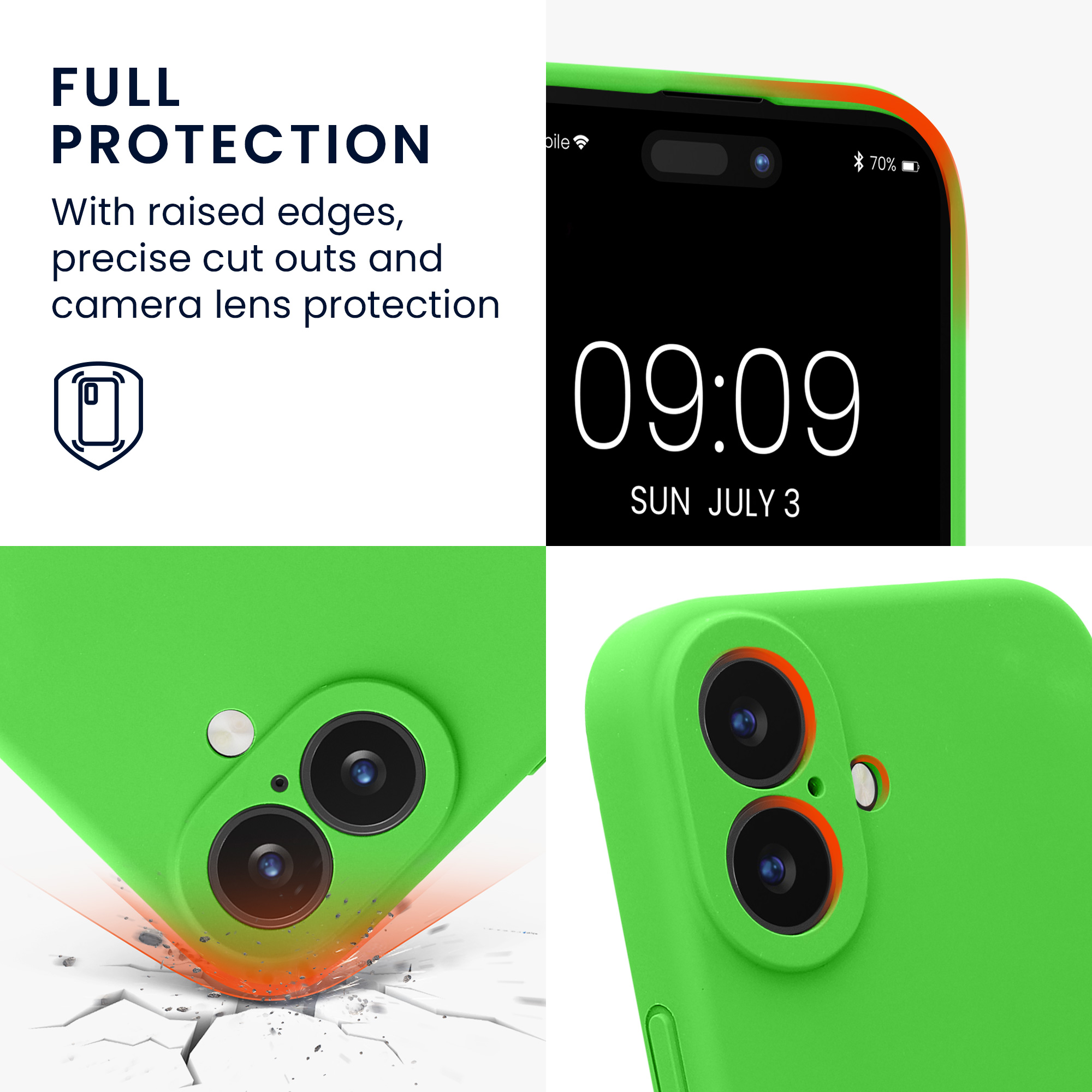 Silikonový kryt kwmobile pro iPhone 16 - limetkově zelená