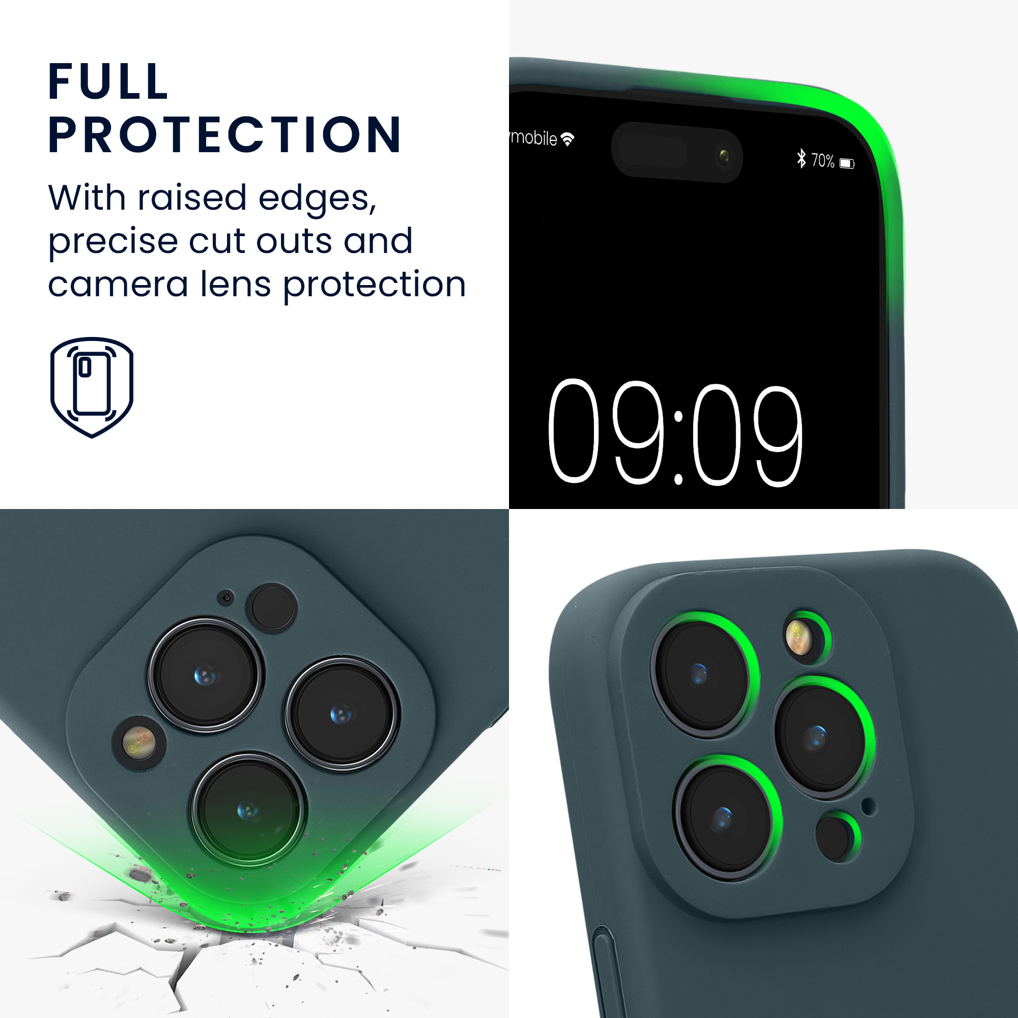 Silikonový kryt na mobil Apple iPhone 16 Pro kwmobile - Dark Slate