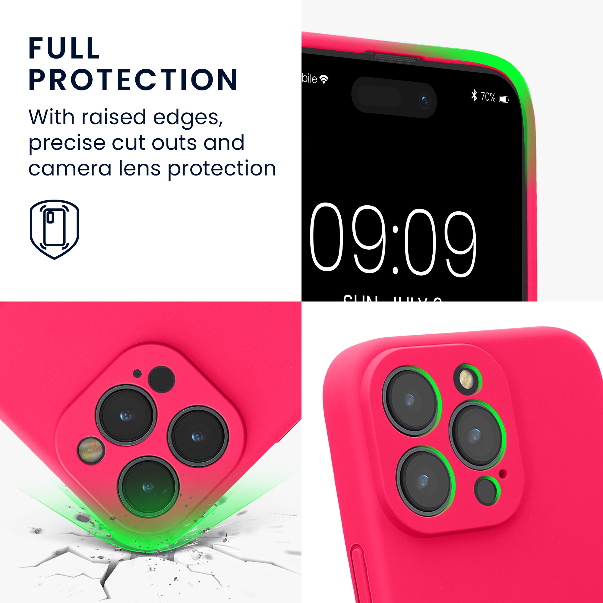 Pouzdro pro Apple iPhone 16 Pro Max kwmobile tenké silikonové - neonově růžová