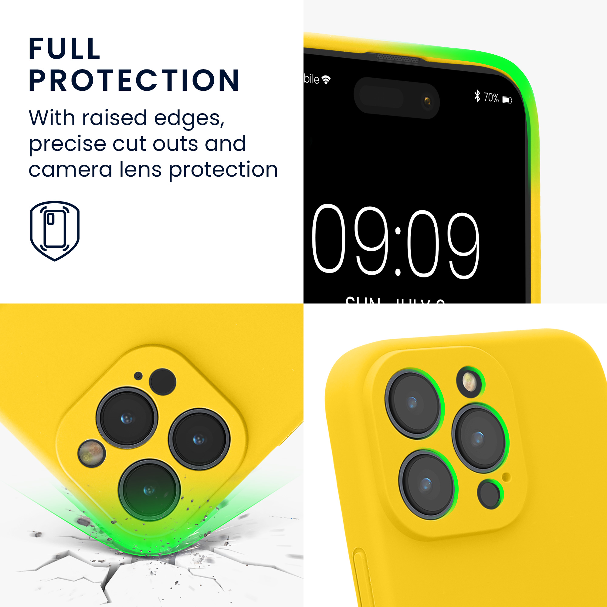 Silikonový kryt Kwmobile pro iPhone 16 Pro Max - zářivě žlutá