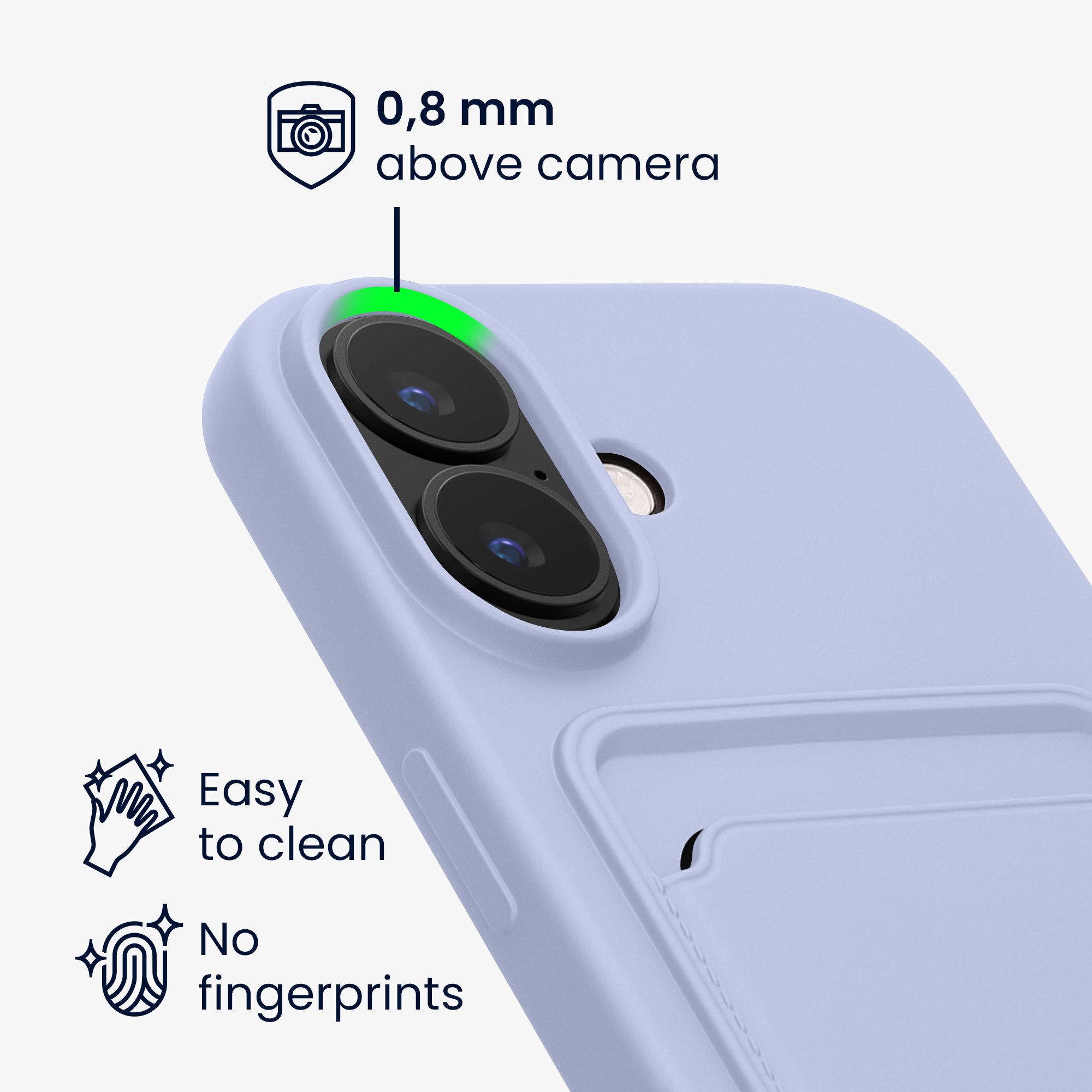 Kryt s přihrádkou na kartu kwmobile pro iPhone 16 - levandulová
